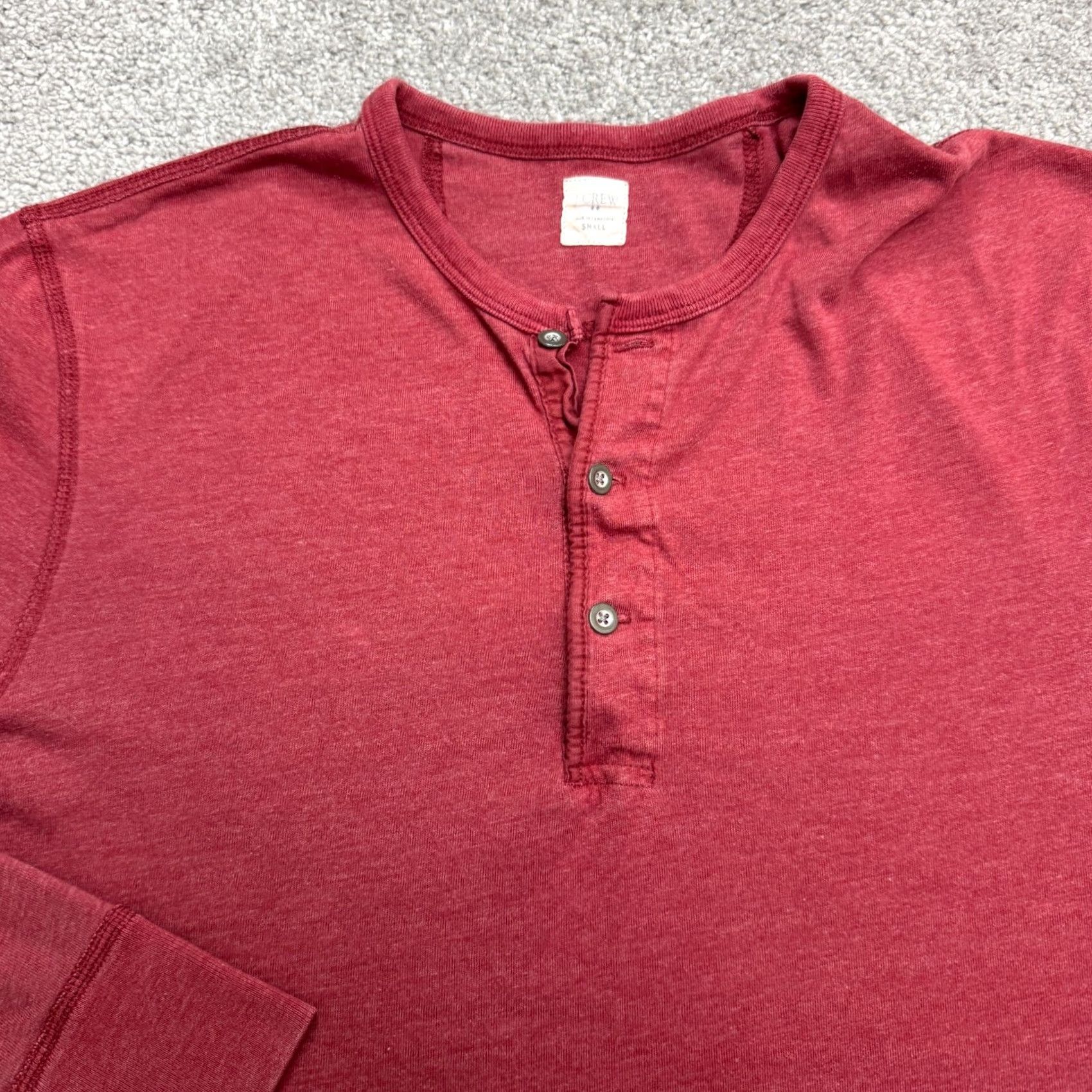 Everlane J.Crew Marled Cotton Henley Shirt Mens Small Red Long Sleeve Stretch Casual Top Size US XL / EU 56 / 4 - 4 Thumbnail