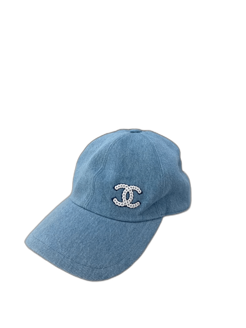 Chanel Sequined Logo Denim Baseball Cap