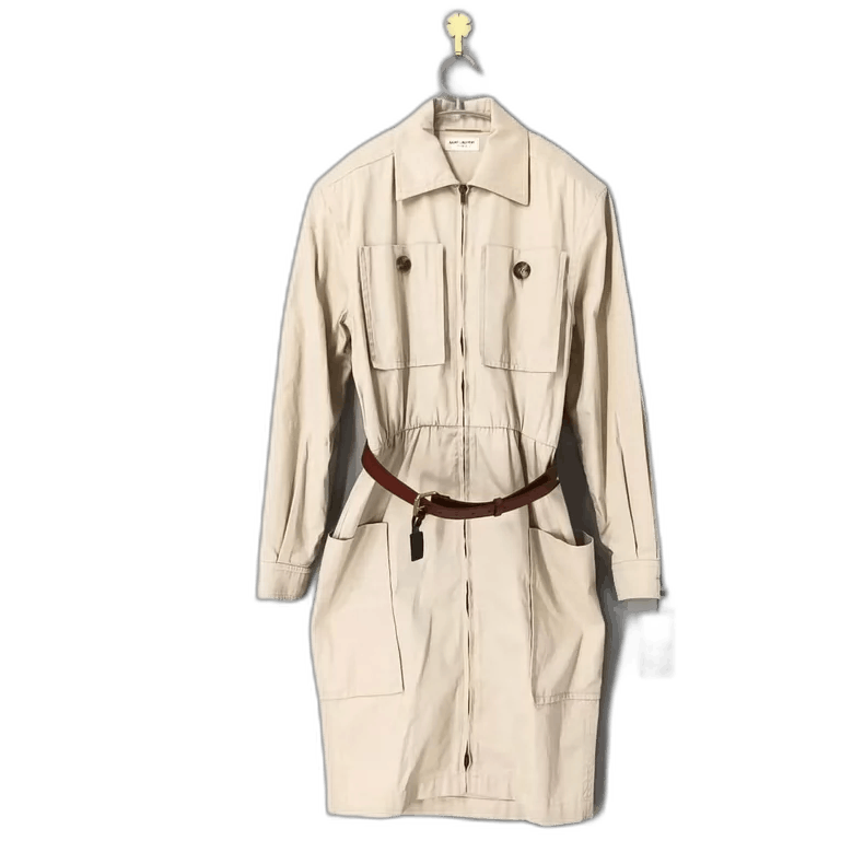 Saint Laurent Paris Saint Laurent Long Sleeve Zip Collar Dress Size US 30 / EU 46 - 1 Thumbnail