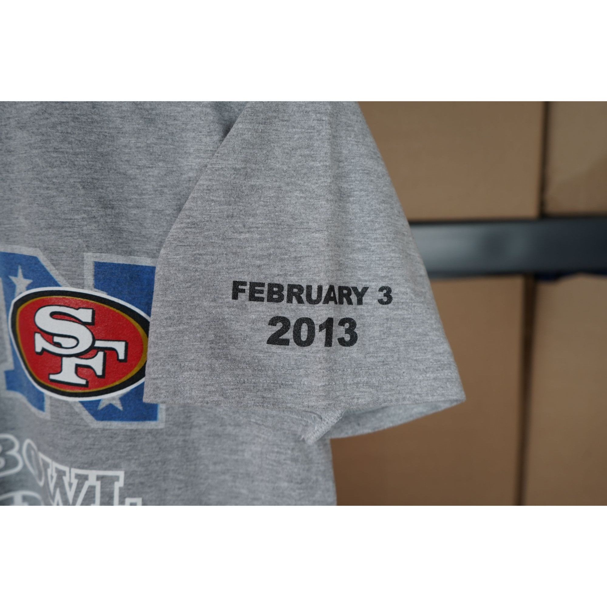 NFL Super Bowl XLVII Grey NFL Sports Tshirt Men's M #417 Size US M / EU 48-50 / 2 - 4 Thumbnail