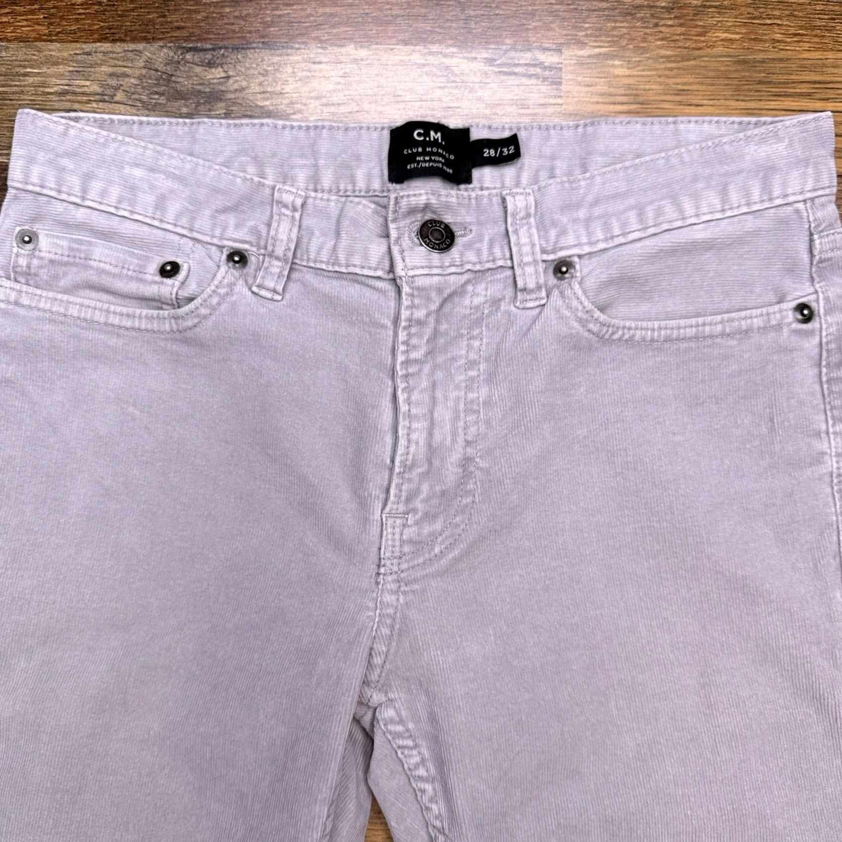 Club Monaco Club Monaco Jeans Corduroy Mens 28x32 Gray Low Rise Stretch Jeans Size US 28 / EU 44 - 2 Thumbnail