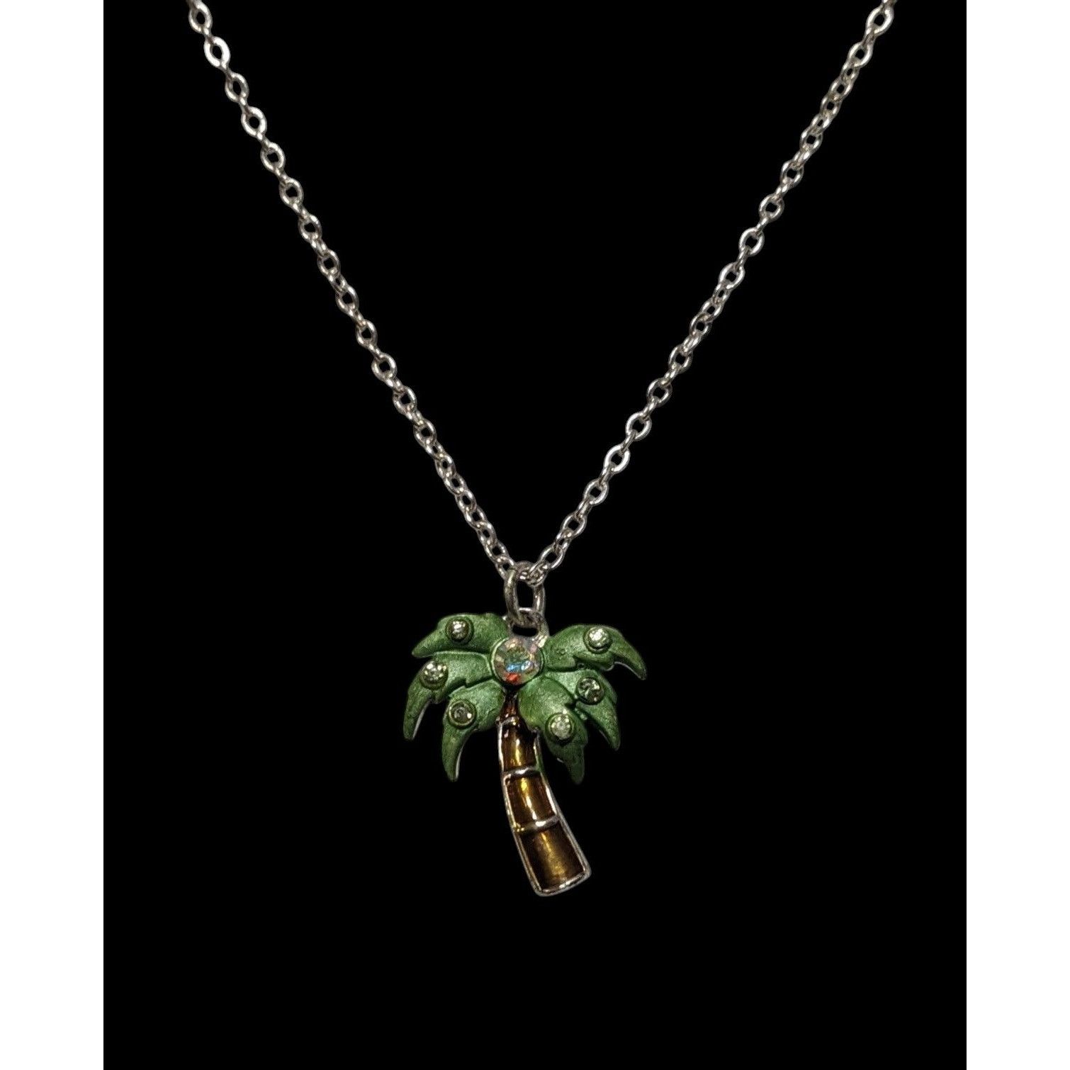 Other Vintage Avon Rhinestone Palm Tree Pendant Necklace Size ONE SIZE - 2 Thumbnail