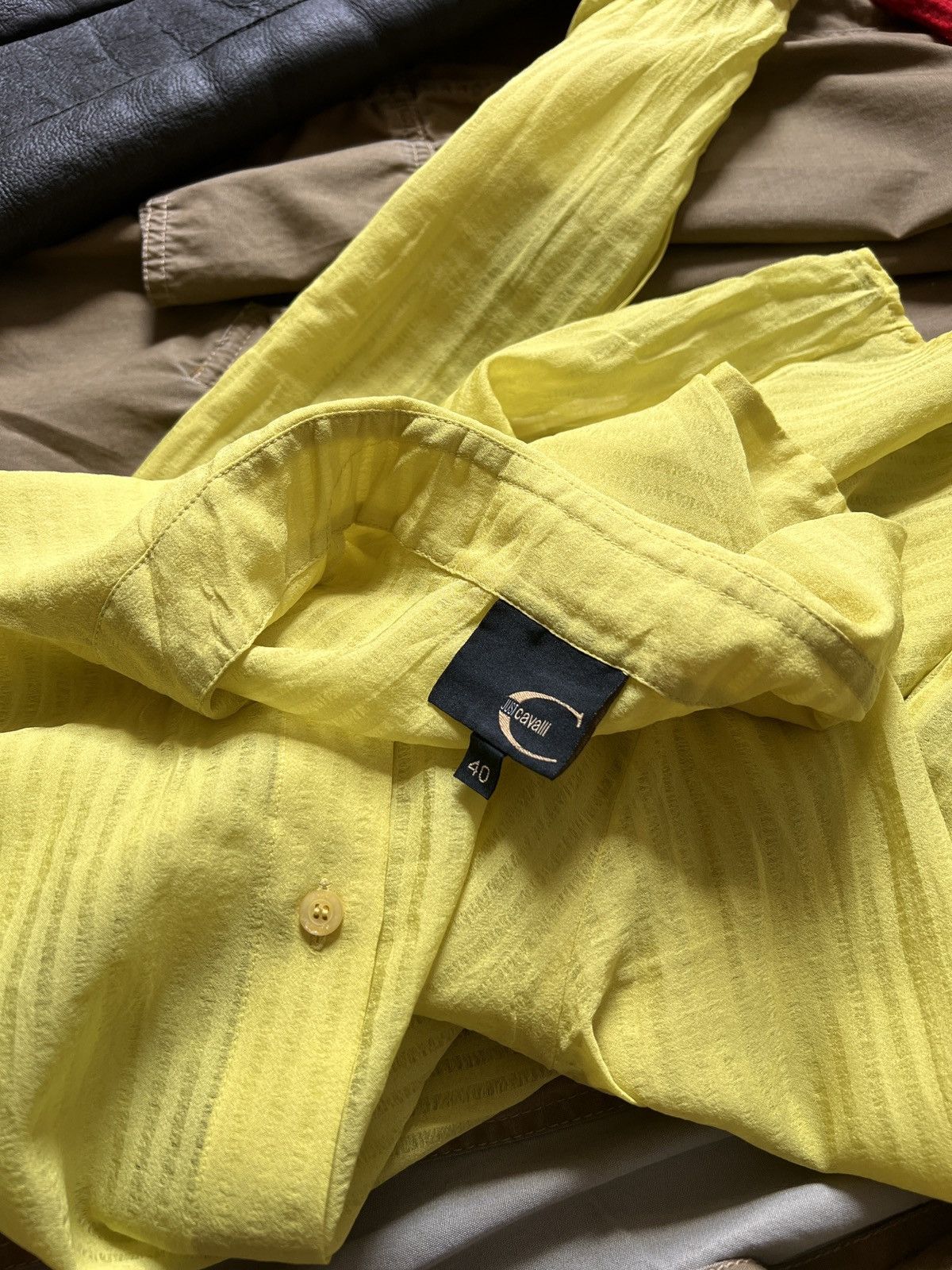 Just Cavalli Vintage Just Cavalli Yellow Light Button Up Avantgarde Shirt Size S / US 4 / IT 40 - 10 Thumbnail