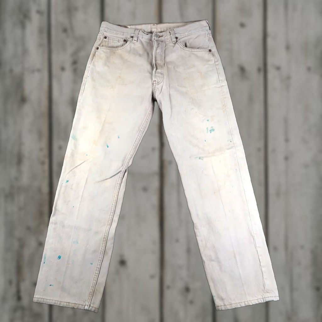 Levi's VINTAGE Levi's 501 Jeans Gray Mens 34x30 Denim Straight 5-Pocket USA Made 90s 501 Series Size US 34 / EU 50 - 1 Thumbnail