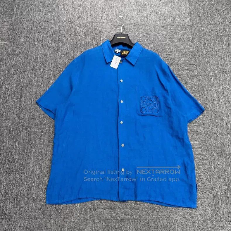 Loewe Loewe Embroidered Logo Linen Short Sleeve Shirt Size XS / US 0-2 / IT 36-38 - 1 Thumbnail