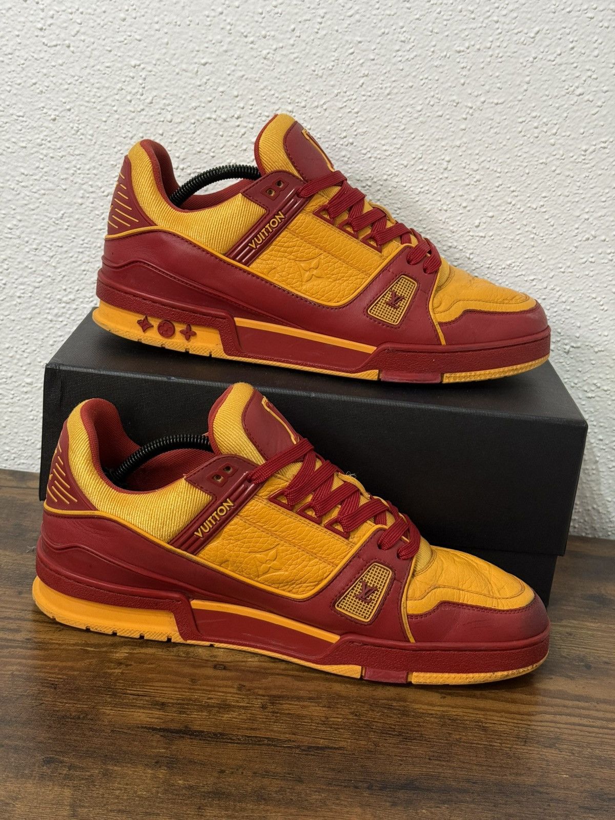 Louis Vuitton Louis Vuitton Monogram Red Orange Trainer Sneakers Size US 9 / EU 42 - 3 Thumbnail