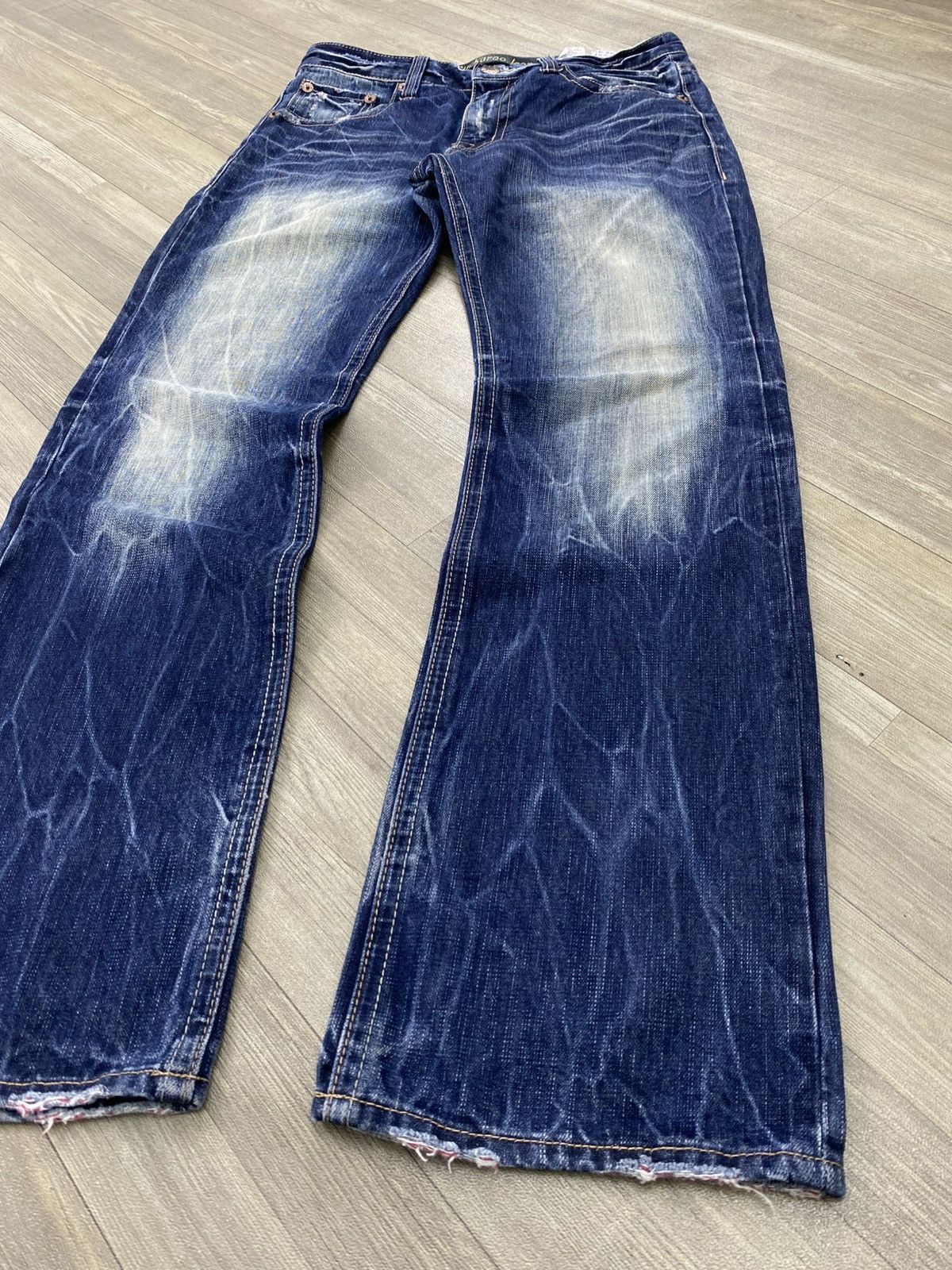 If Six Was Nine 2000s Buckaroo Distressed Faded Kmrii Lgb Punk Style Jeans Size US 34 / EU 50 - 3 Thumbnail
