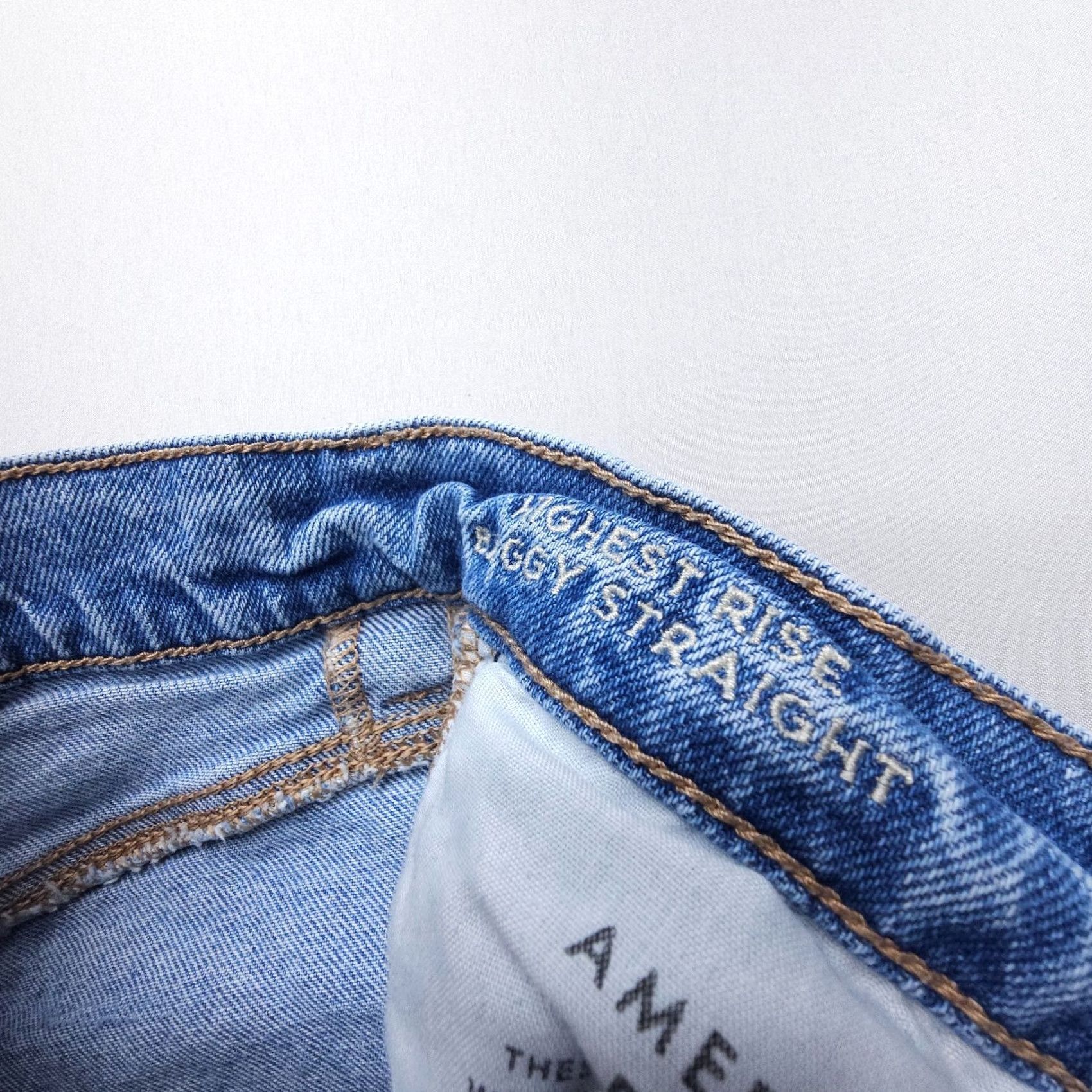 American Eagle Outfitters American Eagle Outfitters Jeans Straight 2 Distressed Denim Rise High Boyfriend Relaxed 27 In 31 In Blue Womens Size 26" / US 2 / IT 38 - 3 Thumbnail