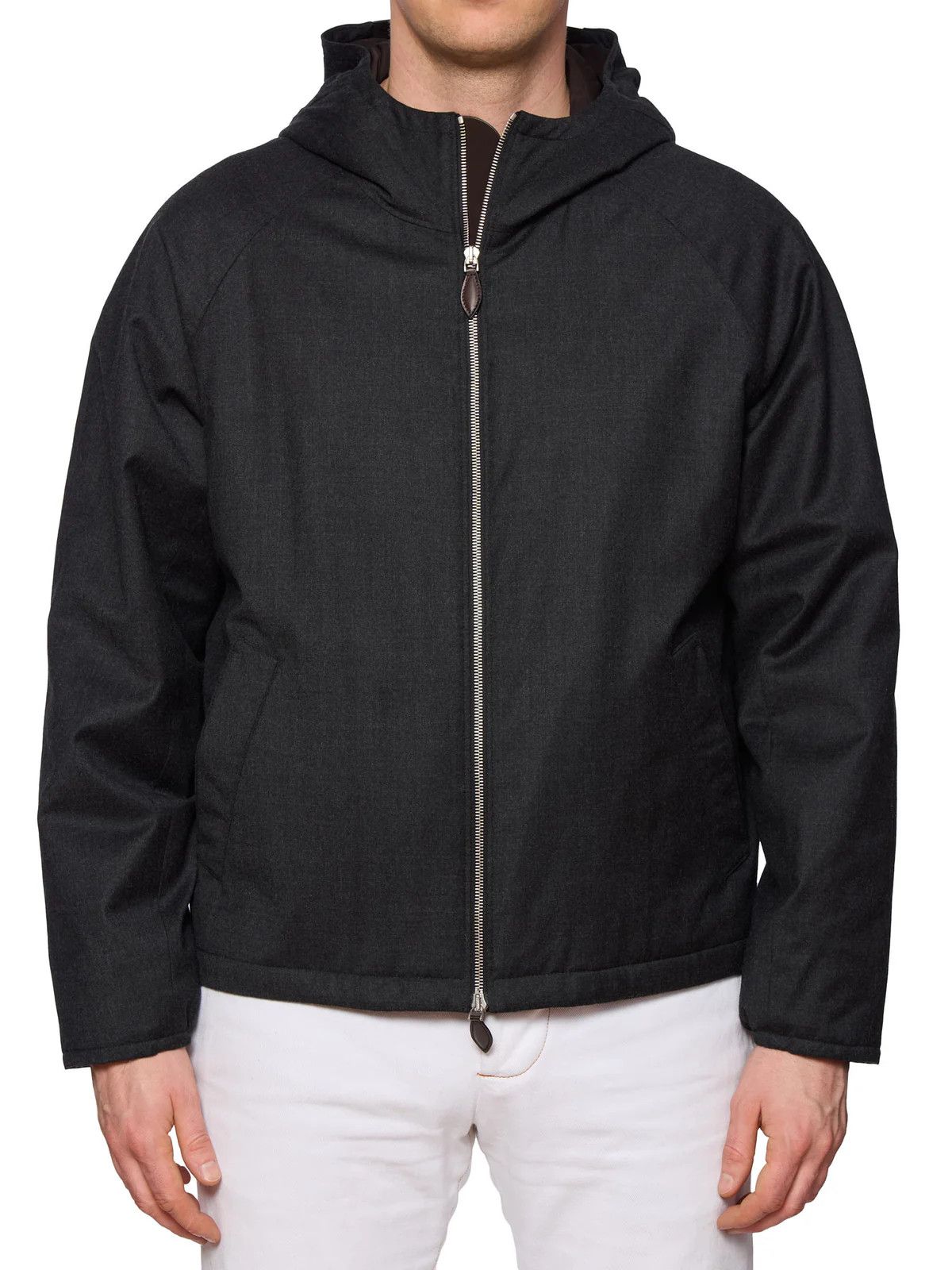 Berluti BERLUTI Paris Carbon Gray Technical Wool B-Way Jacket Size US M / EU 48-50 / 2 - 1 Thumbnail