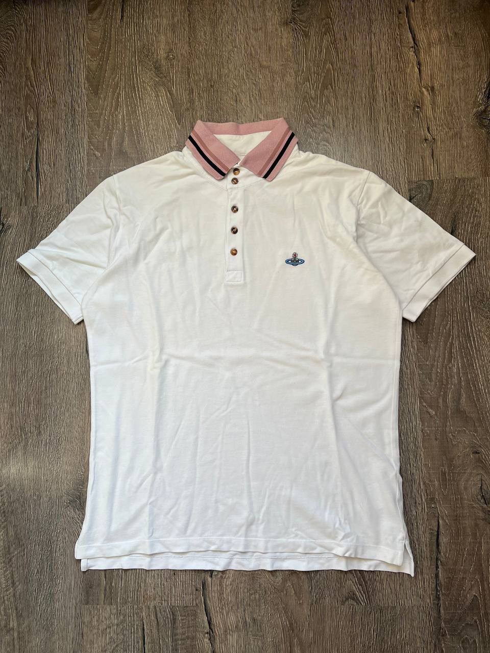 Japanese Brand × Vivienne Westwood Vintage Vivienne Westwood polo shirt t white pink Size US XL / EU 56 / 4 - 1 Thumbnail