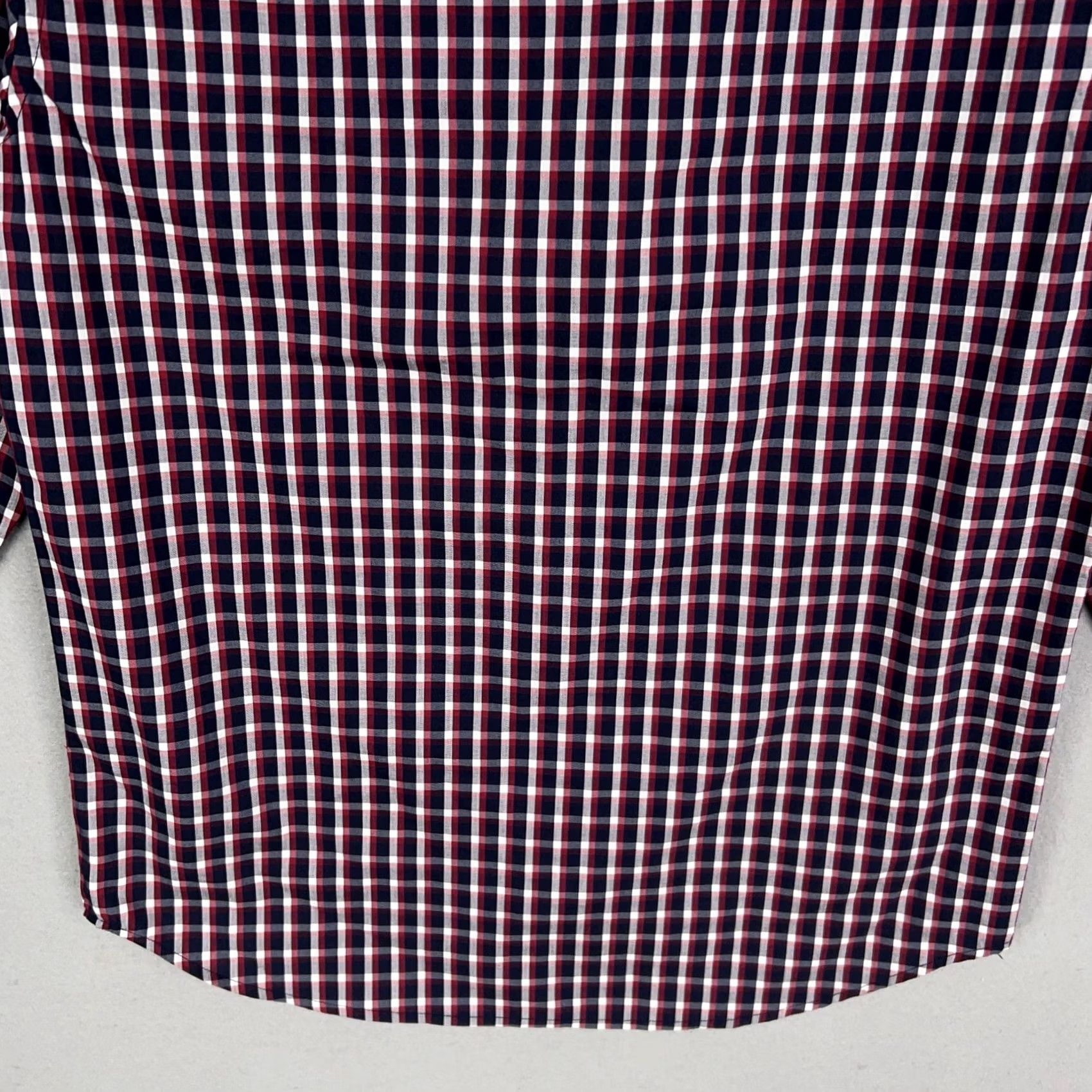 Lucky Brand Lucky Brand Shirt Mens Medium Red Navy Check Plaid Slim Fit Stretch Casual Dress Shirt Size US M / EU 48-50 / 2 - 7 Thumbnail