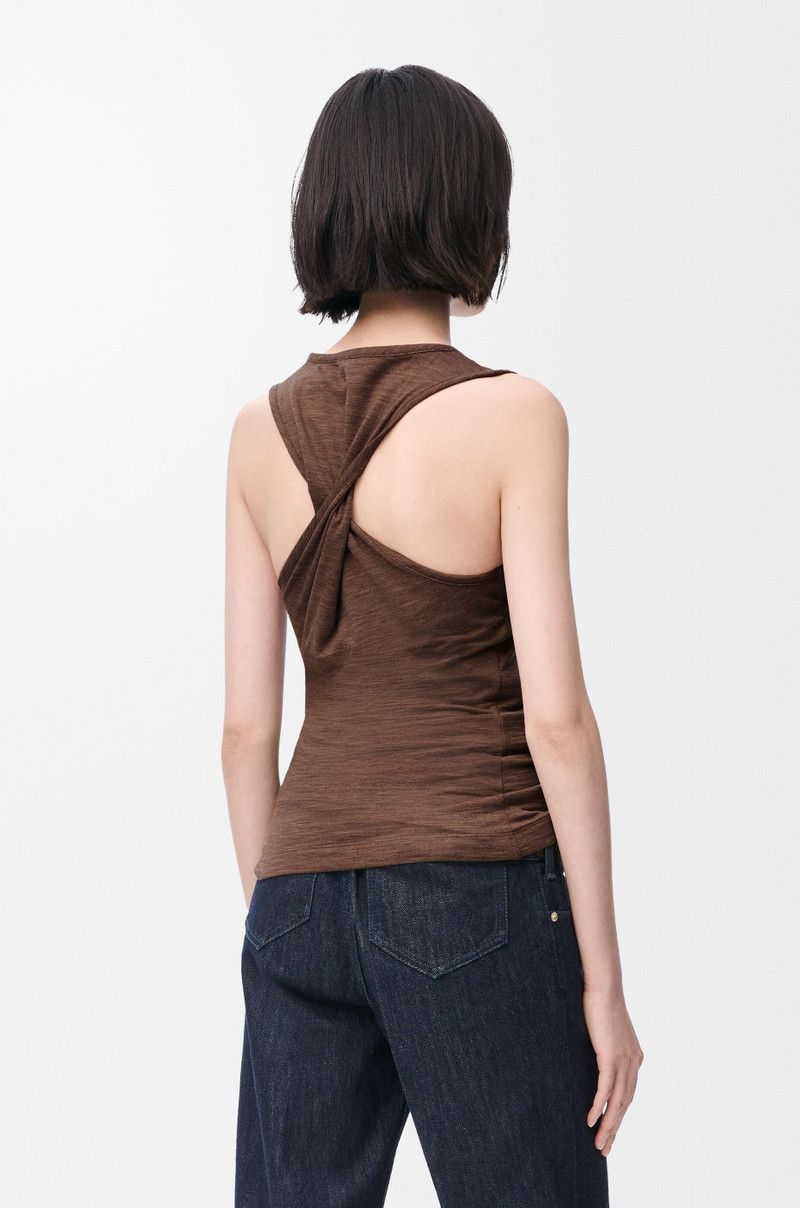 Loewe o1in1g0426 Anagram Tank Top in Stretch Wool Chocolate Brown Size M / US 6-8 / IT 42-44 - 4 Thumbnail