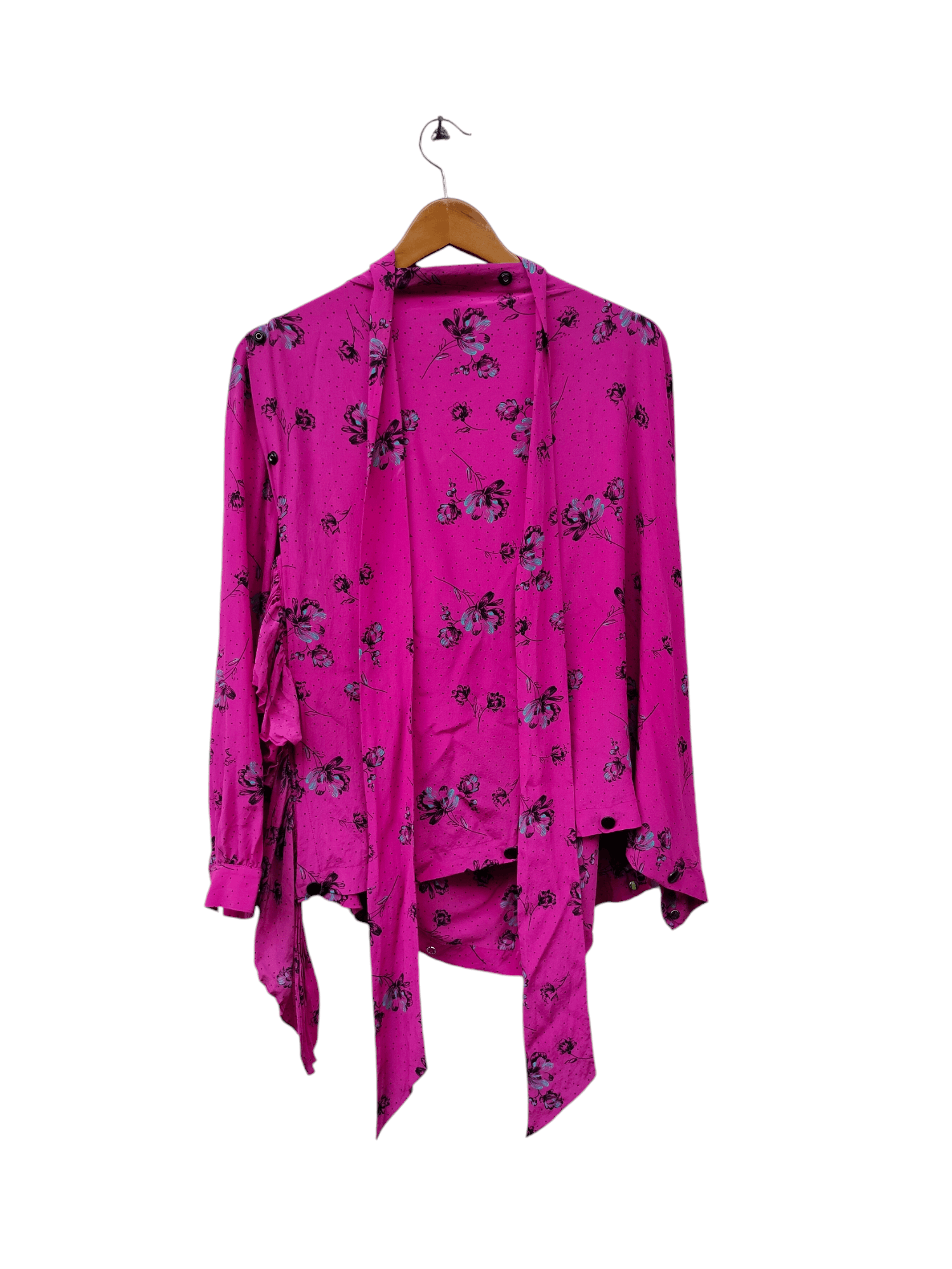 Balenciaga authentic BALENCIAGA floral silk blouses open sleeve Size XXS / US 00 / IT 34 - 3 Thumbnail