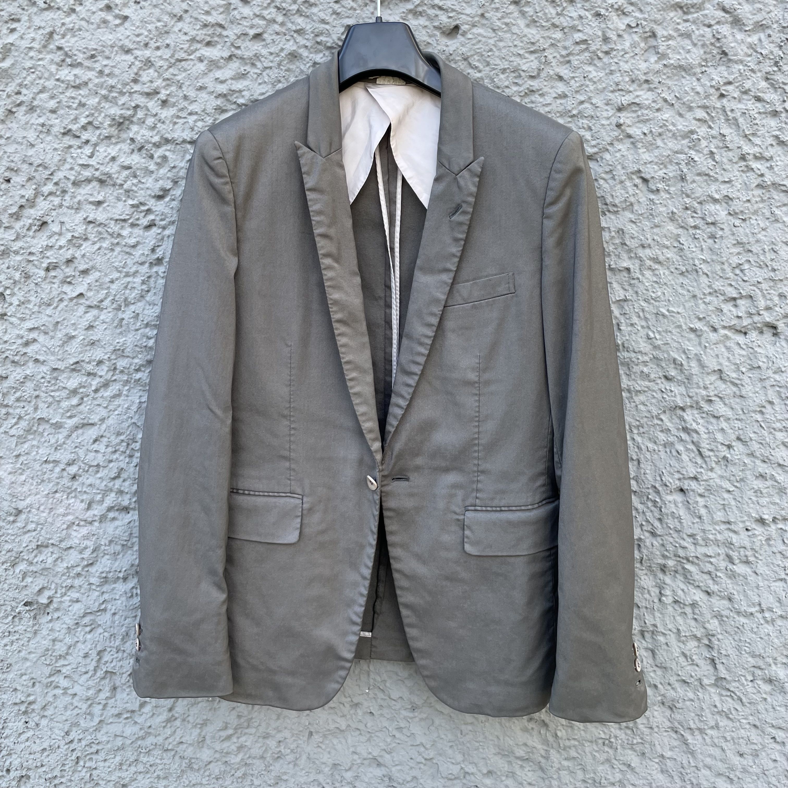 Comme des Garcons × Comme des Garcons Homme Plus CDG Homme Plus Light Grey Blazer Jacket S/S08 Size 50R - 3 Thumbnail
