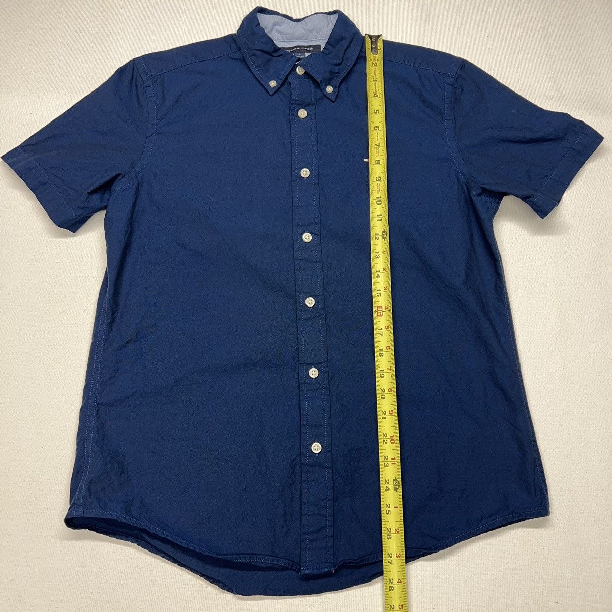 Tommy Hilfiger Tommy Hilfiger Button Down Shirt Blue Short Sleeve Logo Y2K Size US M / EU 48-50 / 2 - 16 Thumbnail