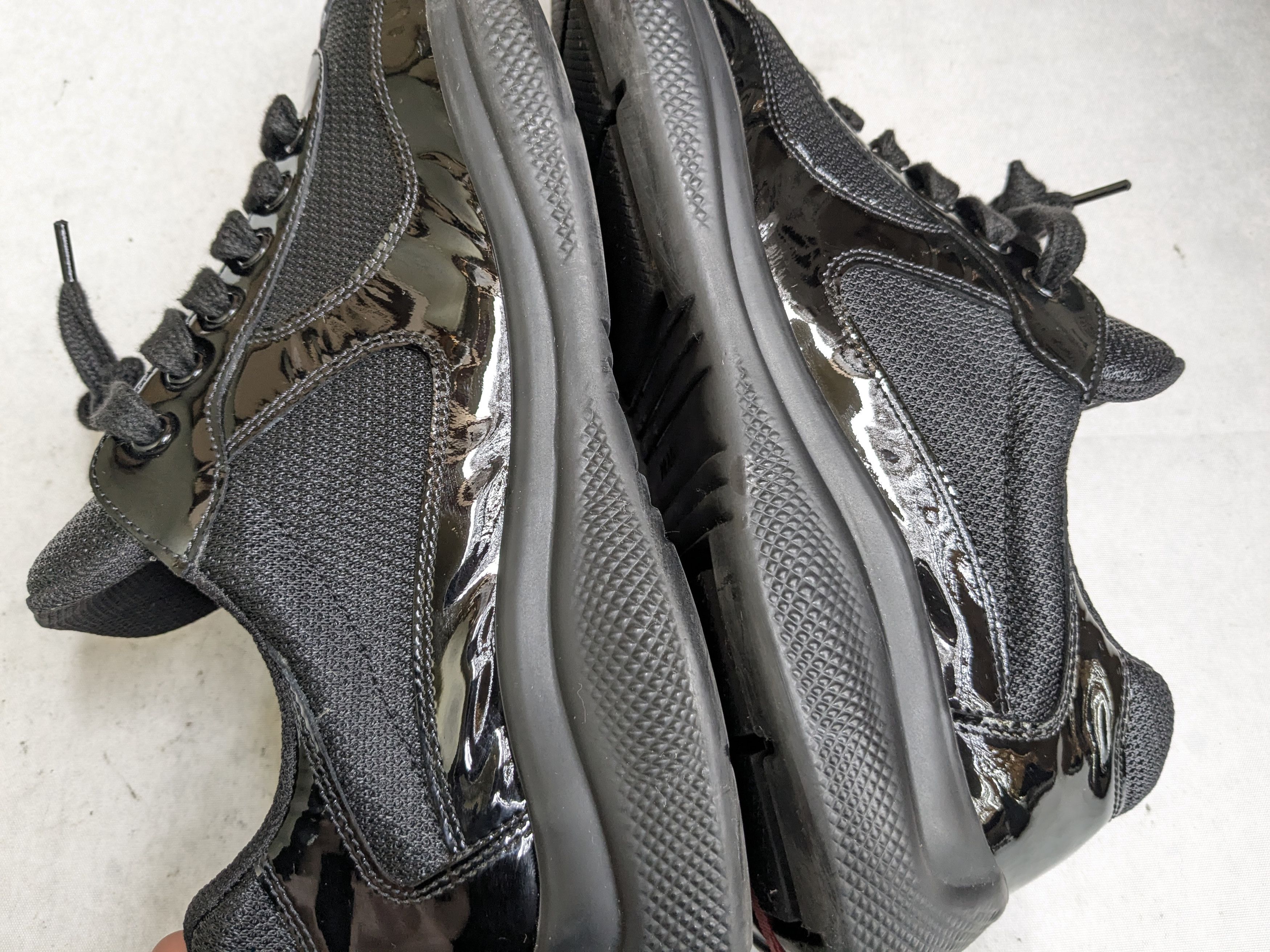 Prana Prada America's Cup Sneakers Black Patent Leather 10 Red Size US 10 / EU 43 - 12 Thumbnail