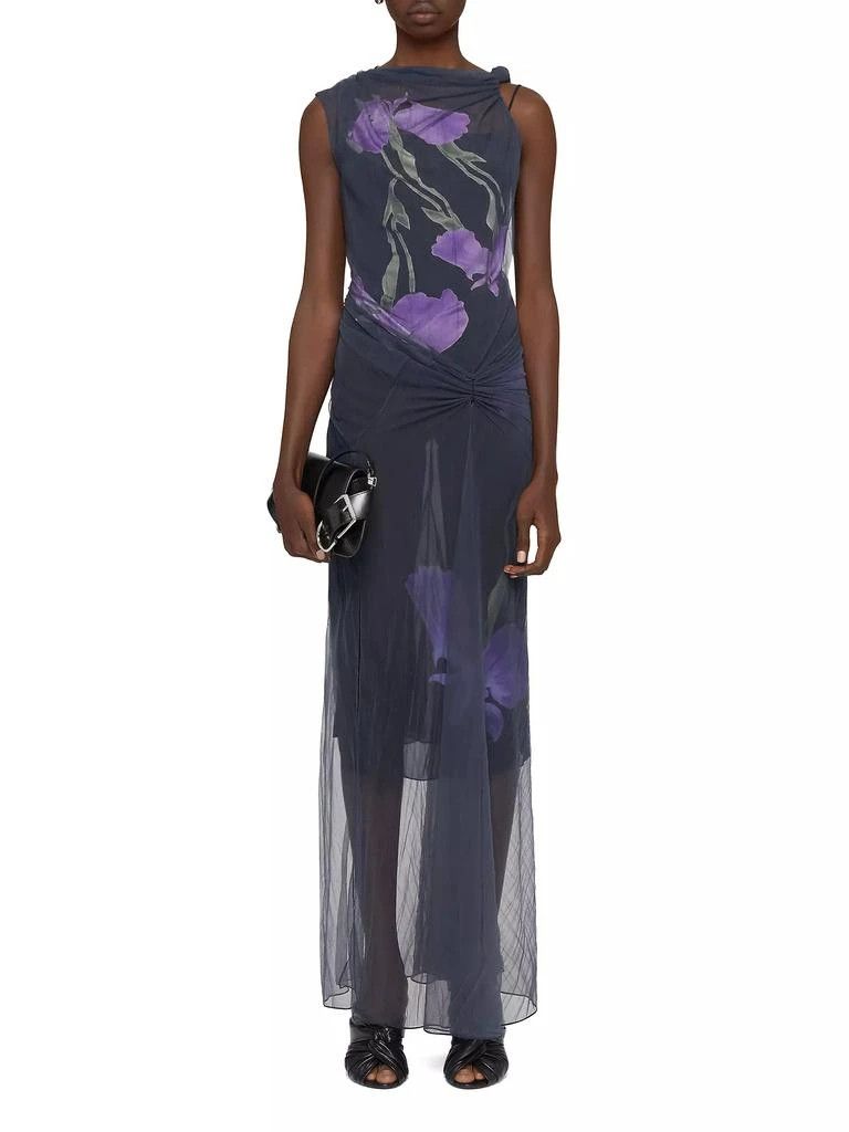 Givenchy o1w1db10325 Transparent Draped Dress in Multicolor Size XXS / US 00 / IT 34 - 2 Thumbnail
