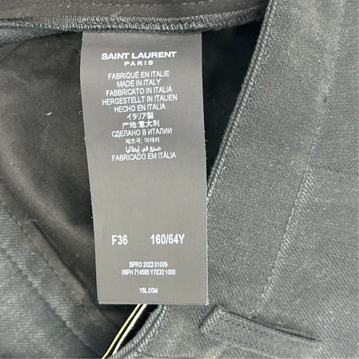 Saint Laurent Paris Saint Laurent Black High-Waisted Jeans for Women -2507 Size 35" - 4 Thumbnail
