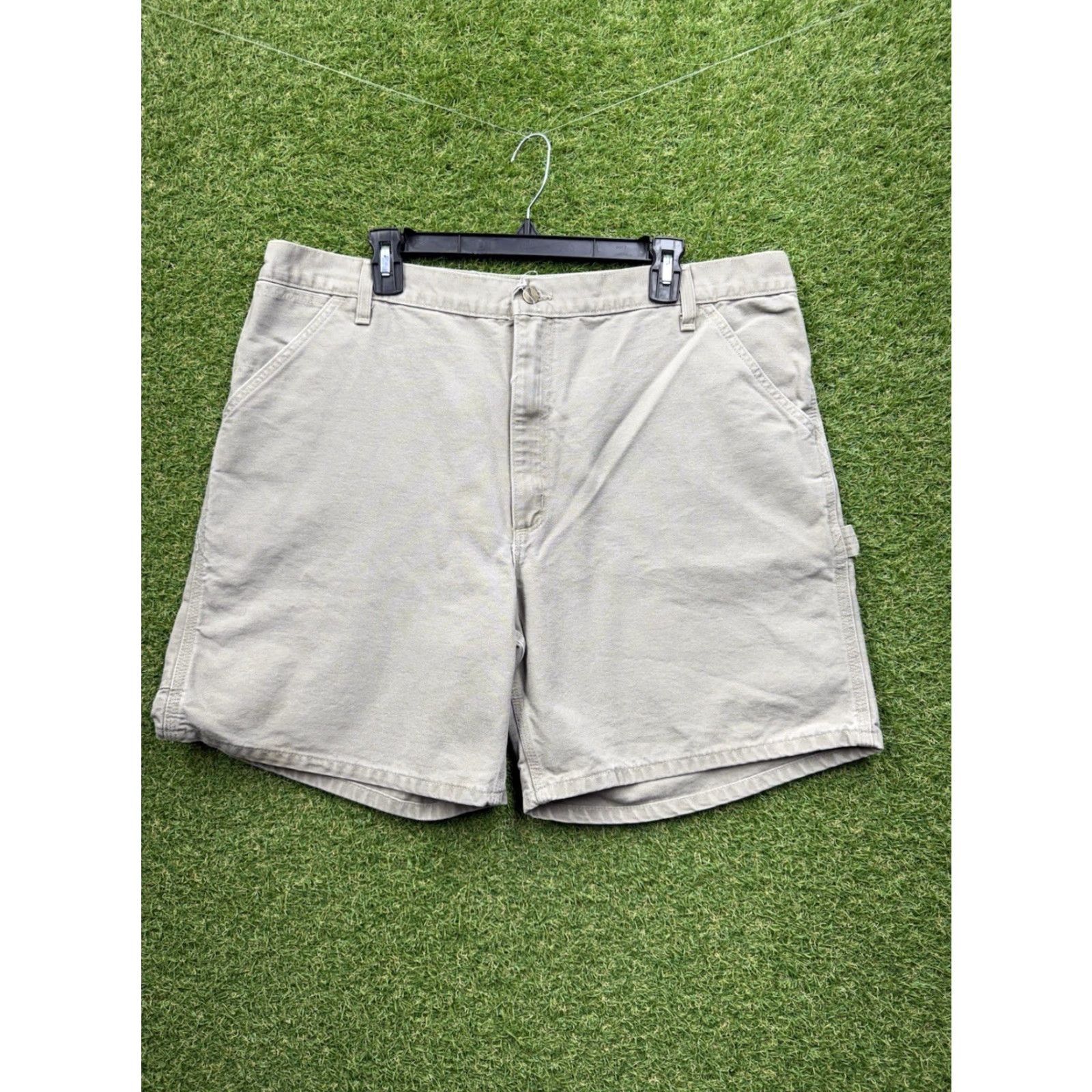 Carhartt VINTAGE Carhartt Cargo Shorts Men 42 Canvas Beige 90s Workwear Vintage Mens Shorts 42 Ba Size US 42 / EU 58 - 2 Thumbnail