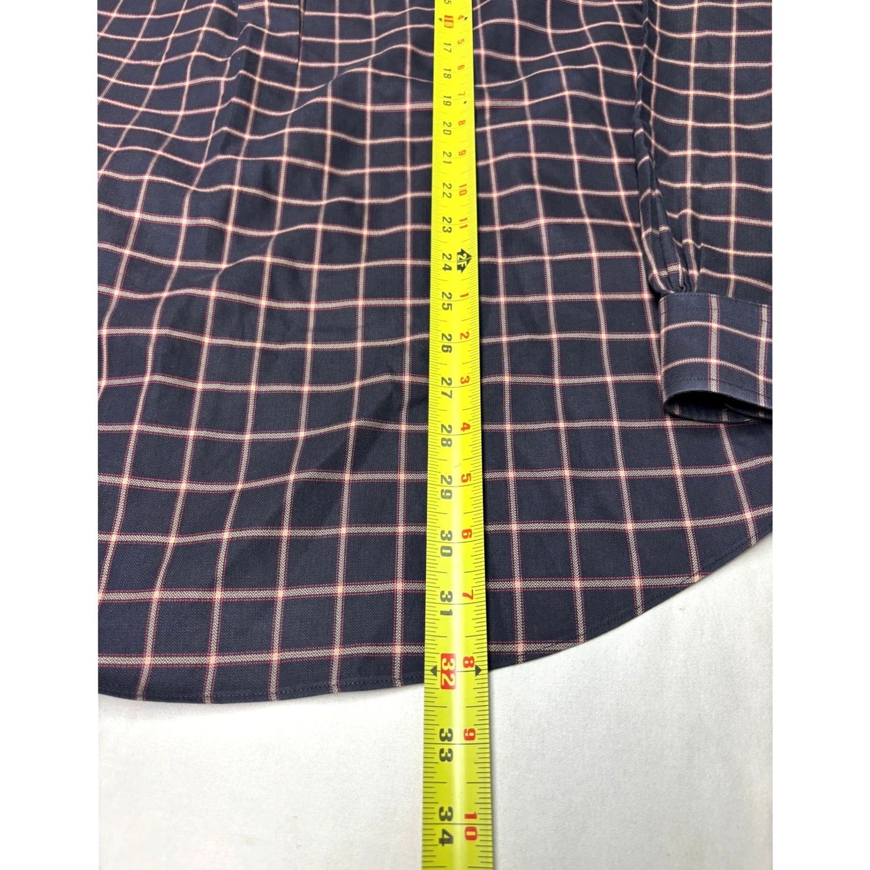 Brooks Brothers Brooks Brothers 346 Mens Large Non Iron Cotton Windowpane Button Down Shirt Navy Size US L / EU 52-54 / 3 - 6 Thumbnail