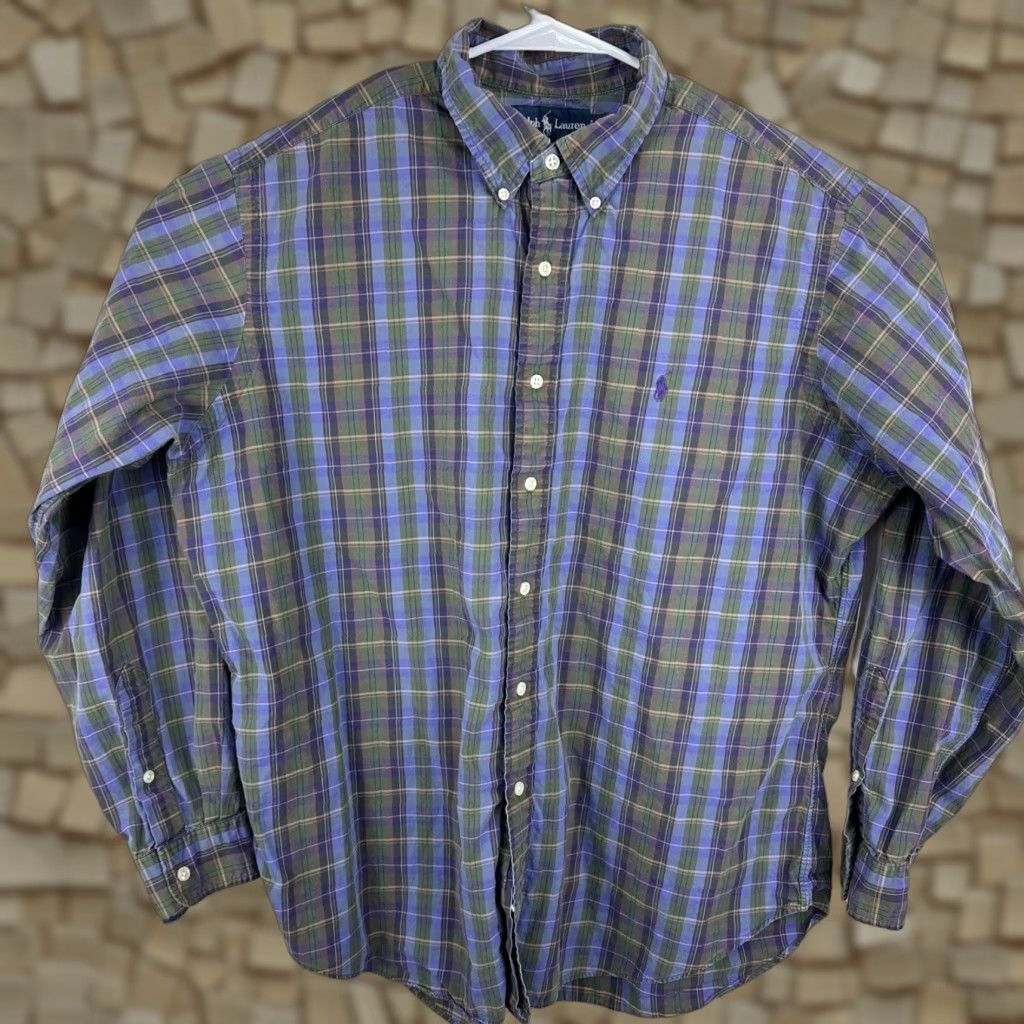 Polo Ralph Lauren VINTAGE Polo Ralph Lauren Mens Classic Fit Shirt XL Plaid Long Sleeve Button Size US XL / EU 56 / 4 - 1 Thumbnail