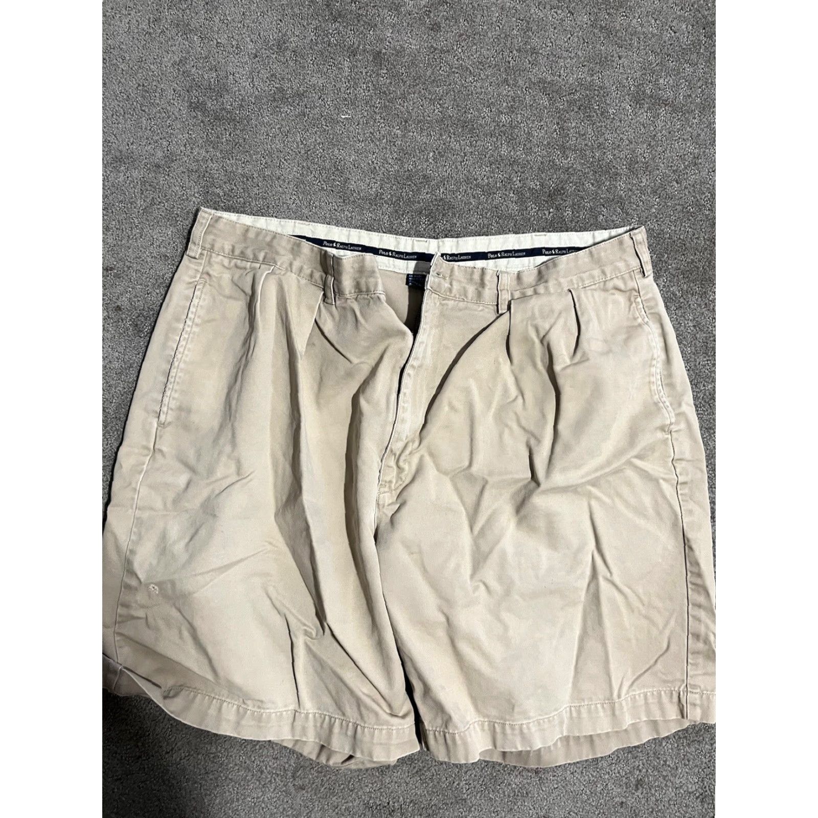 Polo Ralph Lauren VINTAGE Polo Ralph Lauren Tyler Short Chino Pleated Cotton 40 Beige Mens Regular Size US L / EU 52-54 / 3 - 2 Thumbnail
