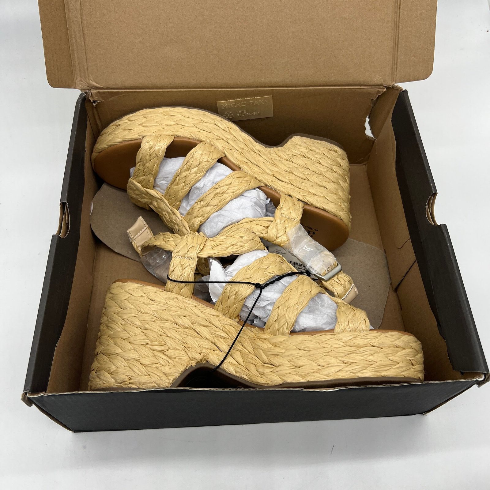 Other a.n.a Womens Merlin Wedge Sandals Brown Natural Size 7.5M Size US 7.5 / IT 37.5 - 13 Thumbnail