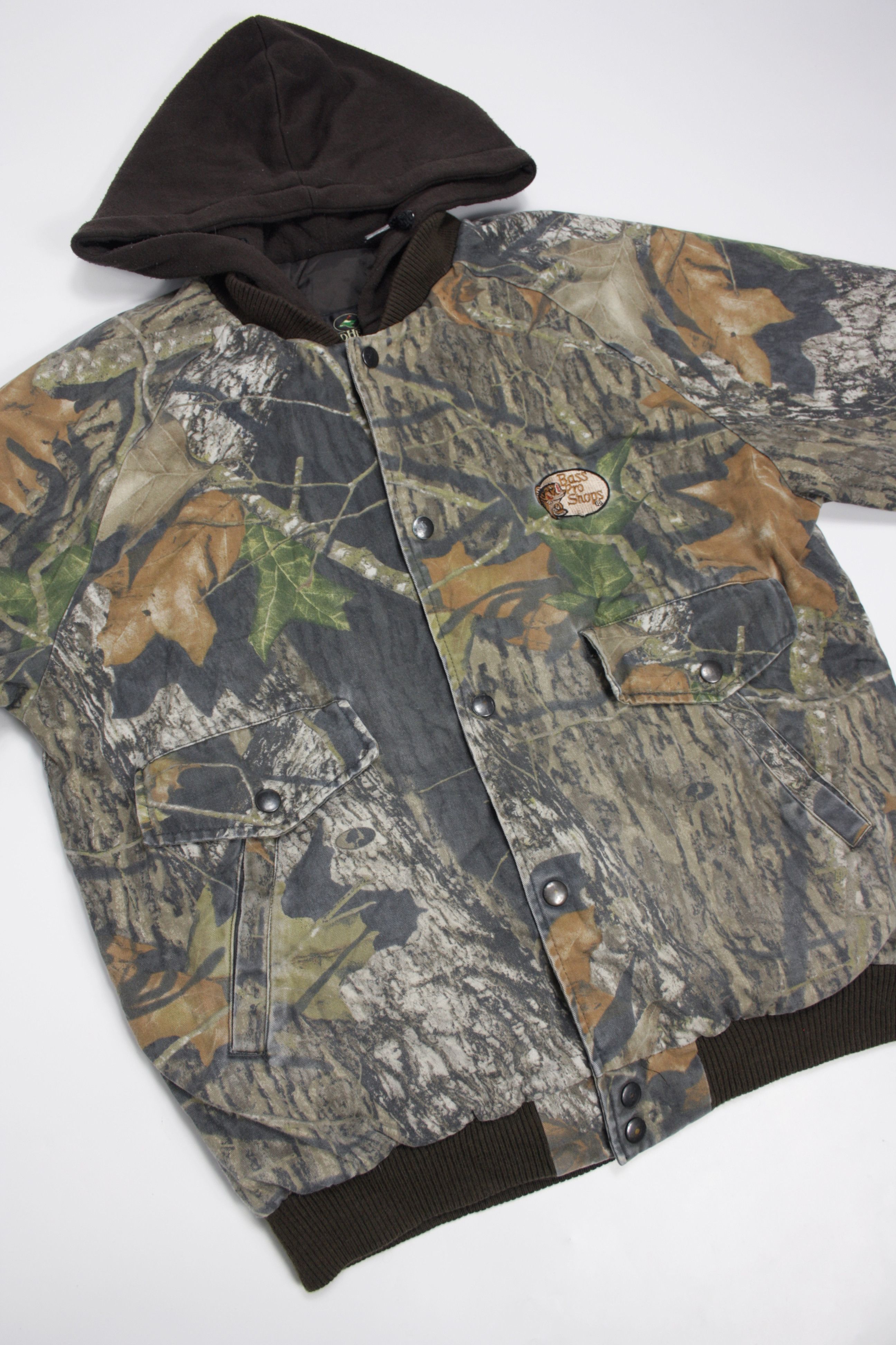 Bass Pro Shops × Mossy Oaks × Vintage Red Head Y2K Real Tree Camo Padded Hooded Bomber Jacket Size US S / EU 44-46 / 1 - 2 Thumbnail