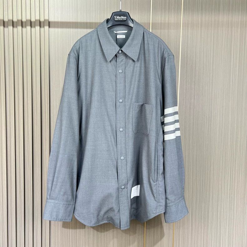 Thom Browne Thom Browne size3 Wool striped shirt jacket Size US L / EU 52-54 / 3 - 1 Thumbnail