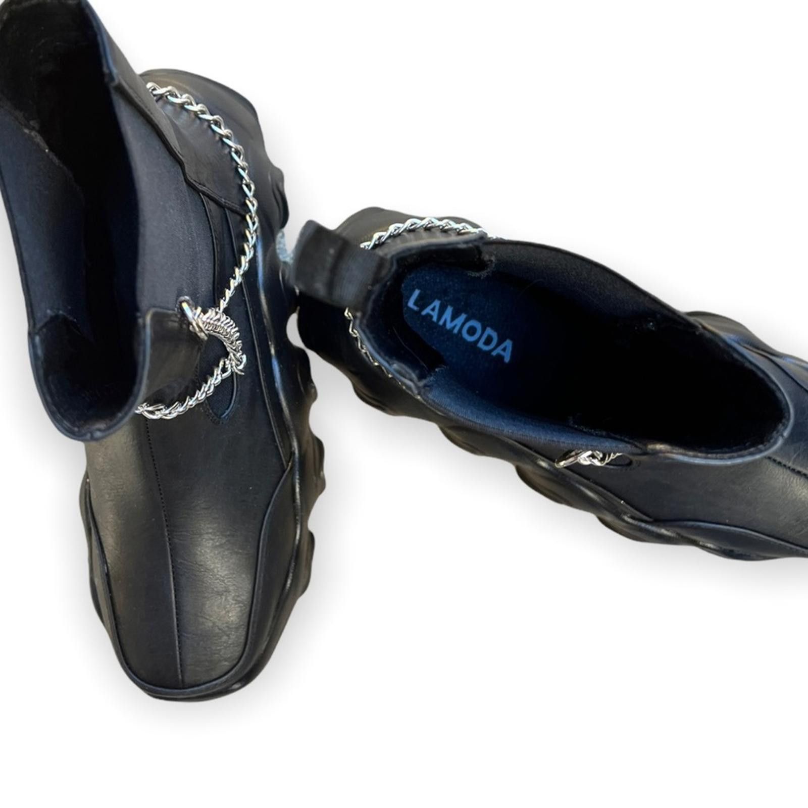 Other LAMODA Chain Accents Black Chunky Sole Boots Size US 6.5 / IT 36.5 - 6 Thumbnail