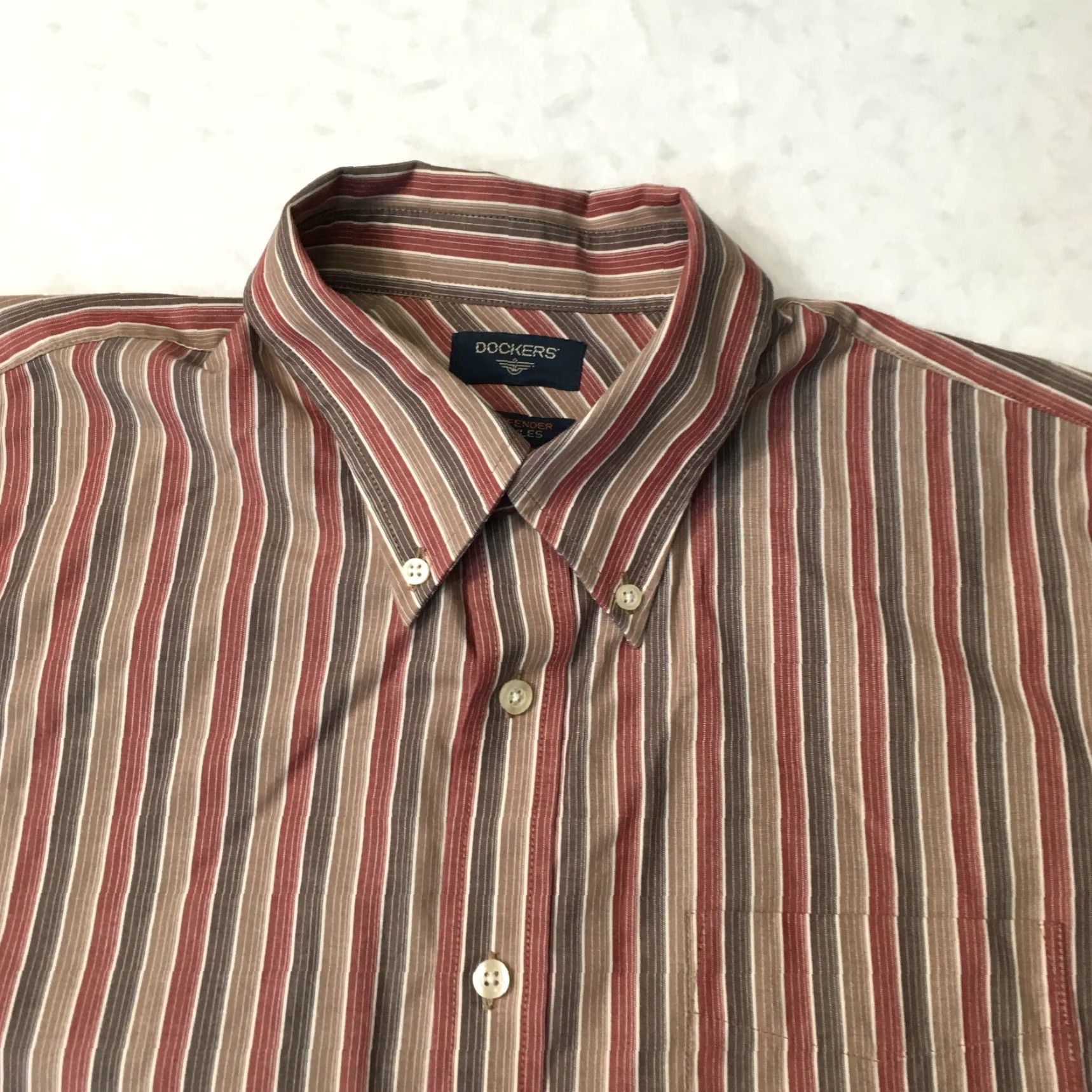 Dockers DOCKERS Shirt Men's Large Classic Plaid Button-Up STAIN DEFENDER NO WRINKLES Multicolor 100% Cotton Polyester Collection Button Down 90s style Size US L / EU 52-54 / 3 - 2 Thumbnail