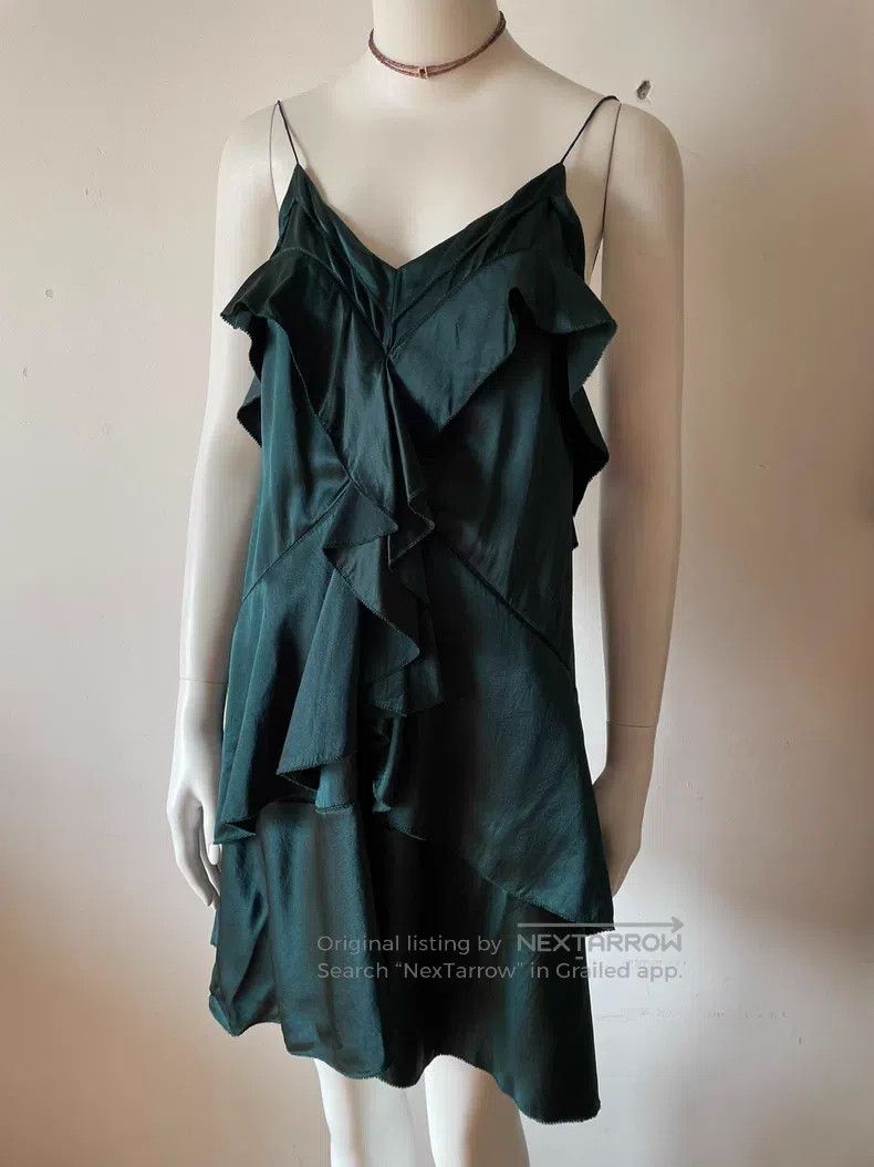 Saint Laurent Paris Saint Laurent Paris Peacock Blue Green Heavyweight Silk Pl Size S / US 4 / IT 40 - 1 Thumbnail