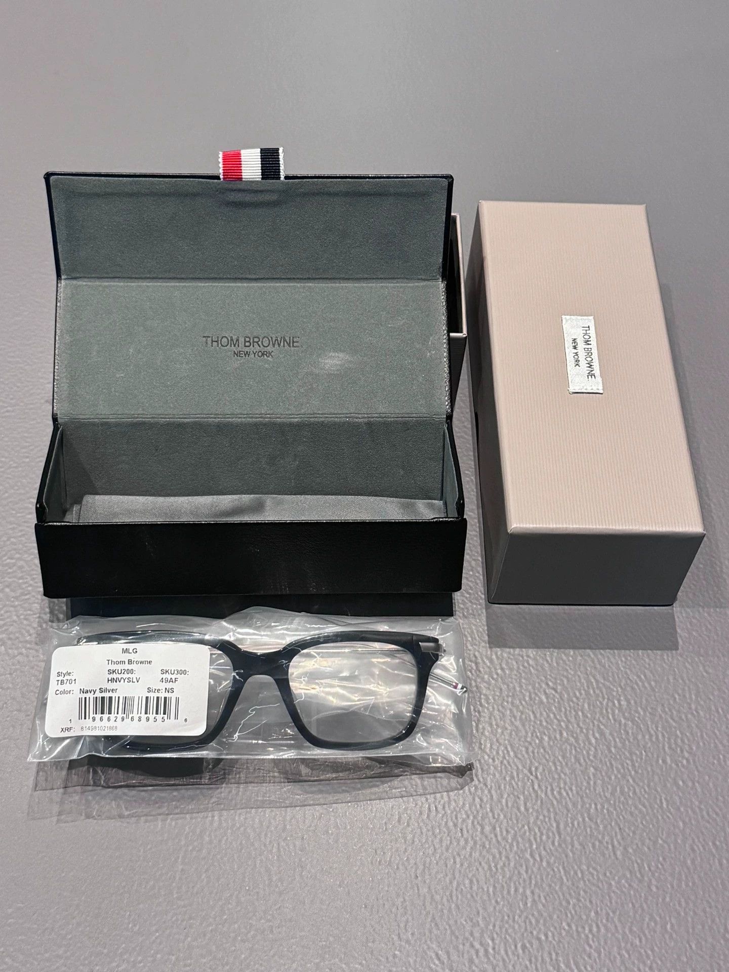 Thom Browne Thom Browne TB-701 Black Frame Silver Temples Eyewear Size ONE SIZE - 1 Thumbnail