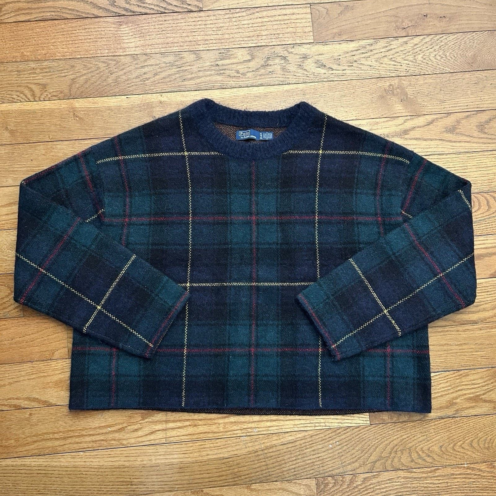 Polo Ralph Lauren Tartan Plaid Alpaca Wool Cropped Sweater XL Size XL / US 12-14 / IT 48-50 - 1 Thumbnail