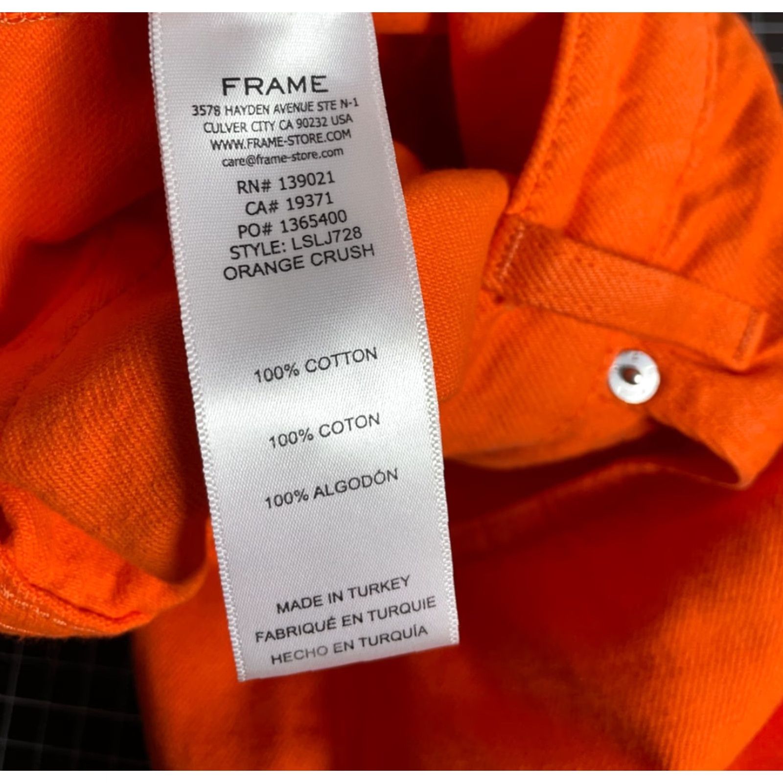 Frame VINTAGE FRAME Women's Jeans Boyfriend High Rise 36 x 29 Orange Crush Cotton Denim Fall Winter Women's Size 25" / US 0 / IT 36 - 4 Thumbnail