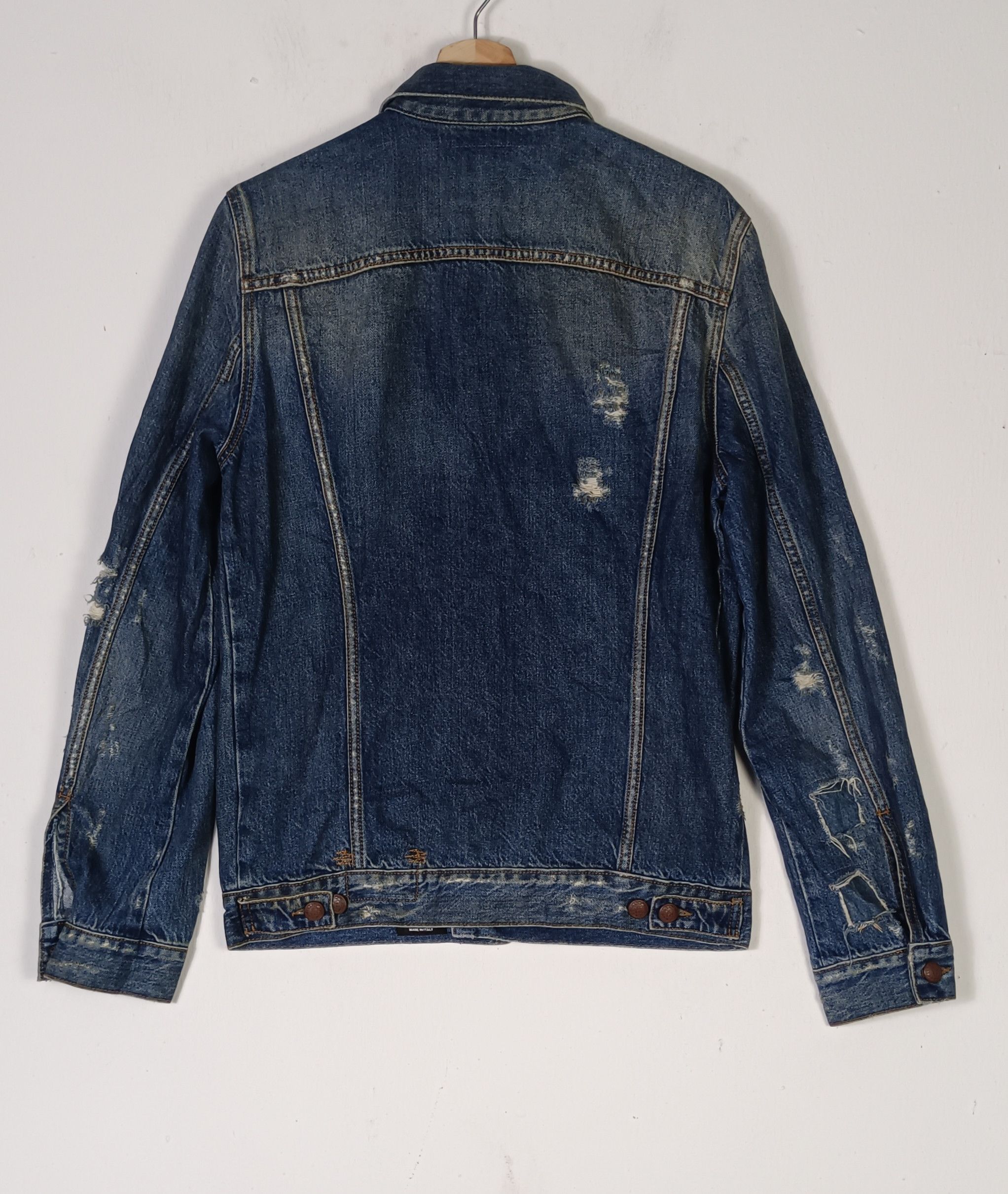 R13 R13 Zippered Trucker Denim Distressed Size US M / EU 48-50 / 2 - 2 Thumbnail