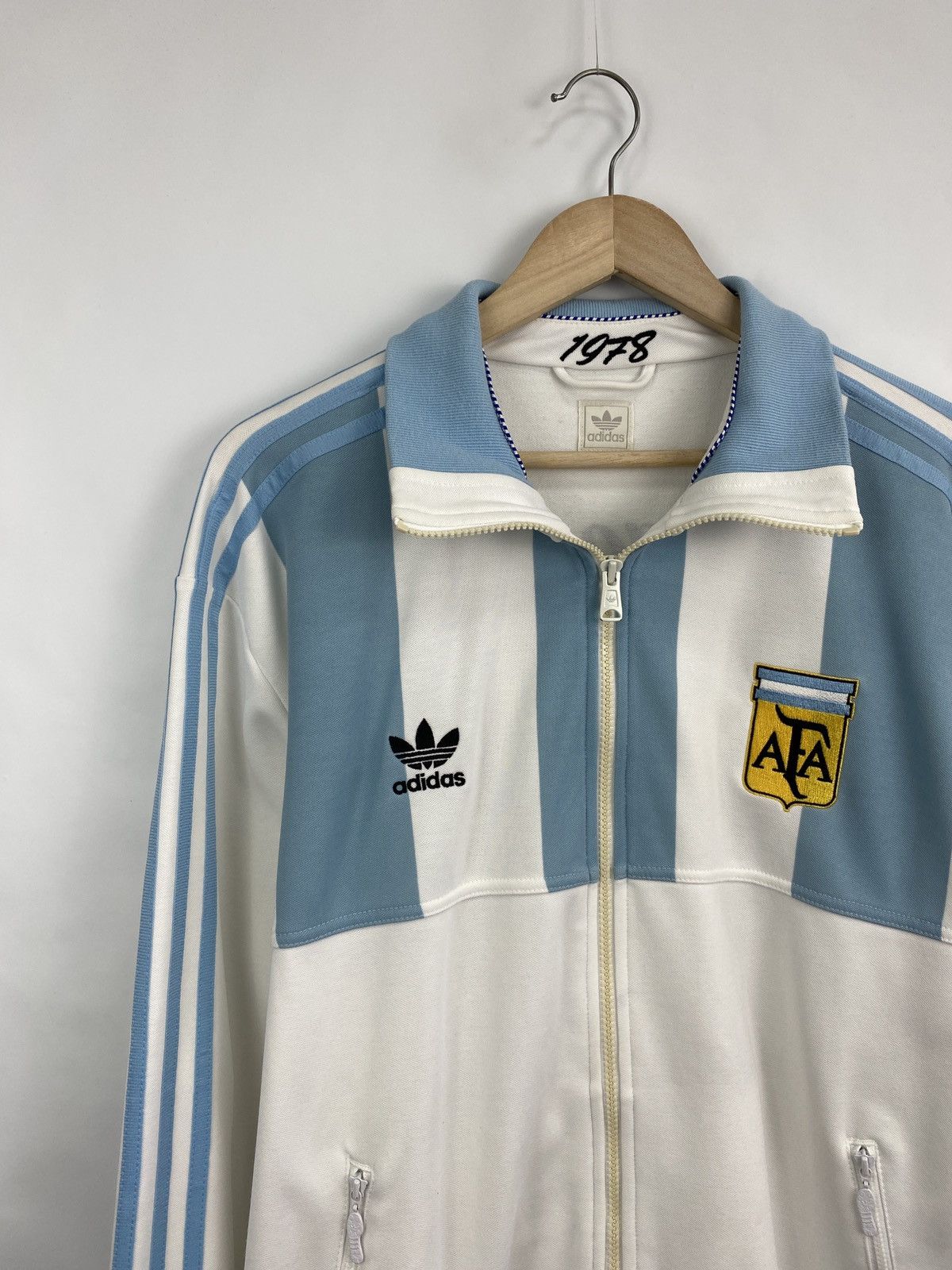 Adidas 🇦🇷 Vintage Adidas Argentina 1978 2005 reproduction Zip Hoodie Size US XL / EU 56 / 4 - 2 Thumbnail
