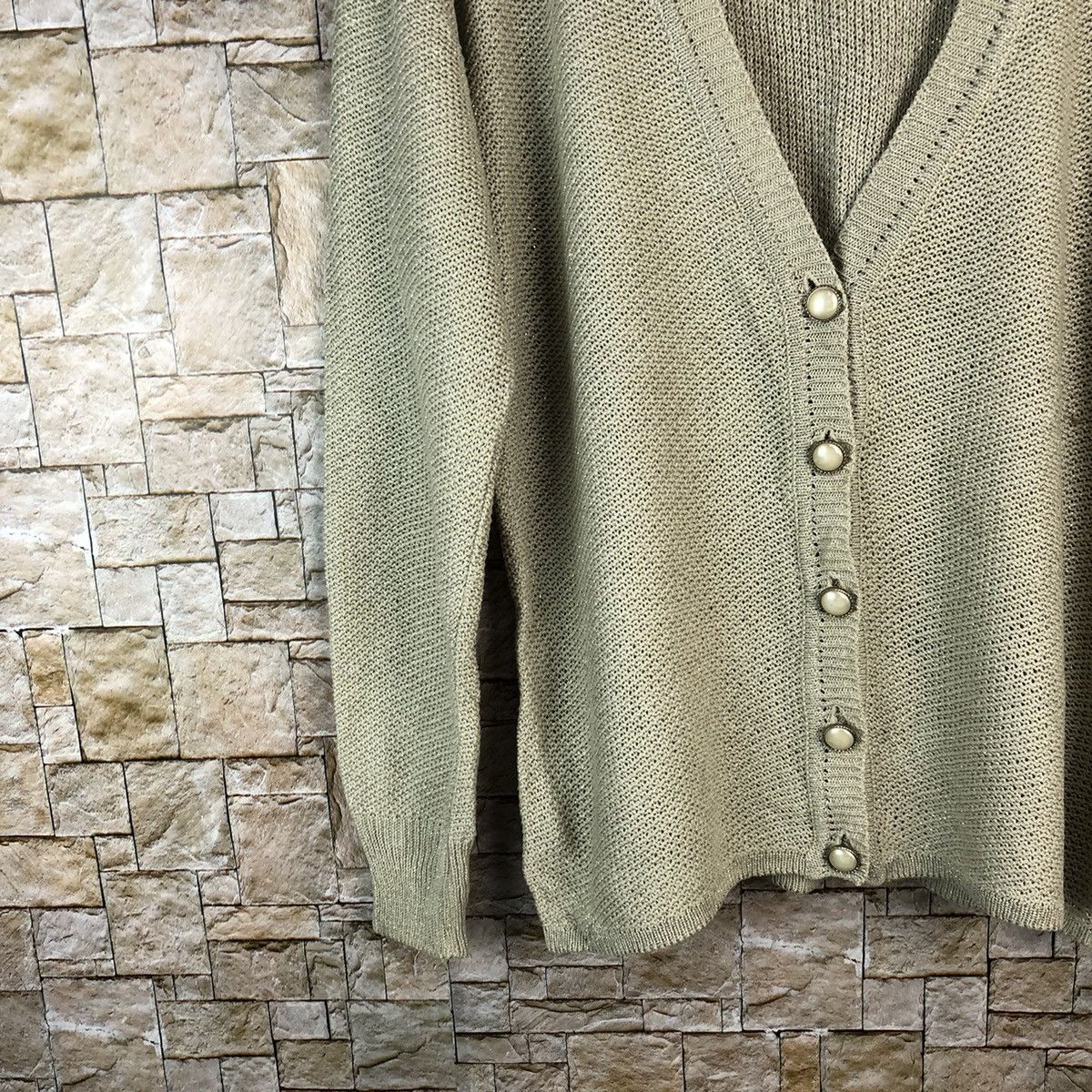 Japanese Brand Inputt Superfee Cream Cardigan Knitwear #A1198 Size US M / EU 48-50 / 2 - 7 Thumbnail