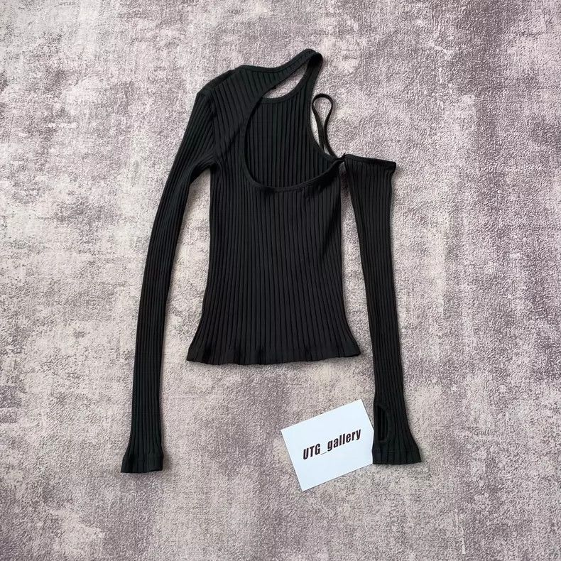 Helmut Lang HELMUT LANG Half front back irregular knit long sleeves Size M / US 6-8 / IT 42-44 - 2 Thumbnail