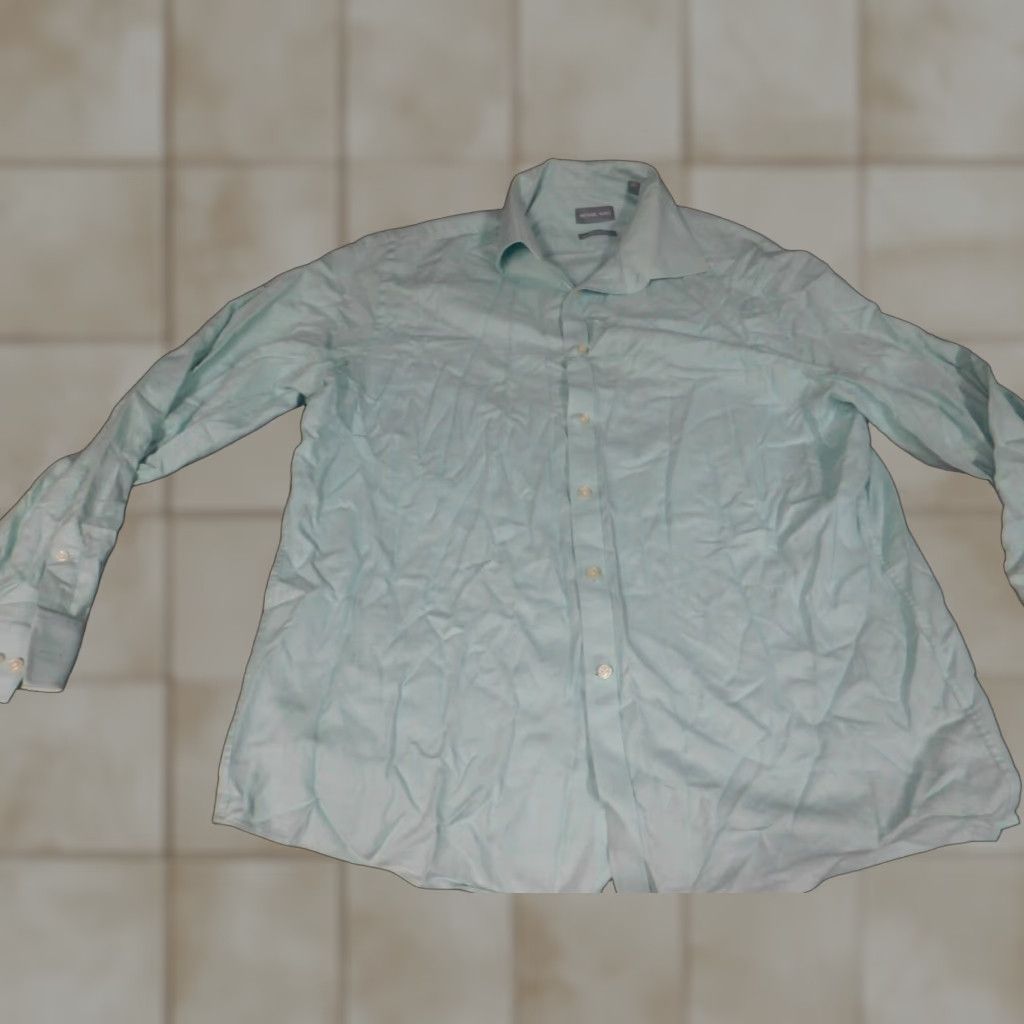 Michael Kors Michael Kors Mens Shirt 17.5 Green Classic Regular Button-Down Collared Dress Shirt Knit Cotton Plaid Breathable Non-Iron Size US XXL / EU 58 / 5 - 1 Thumbnail