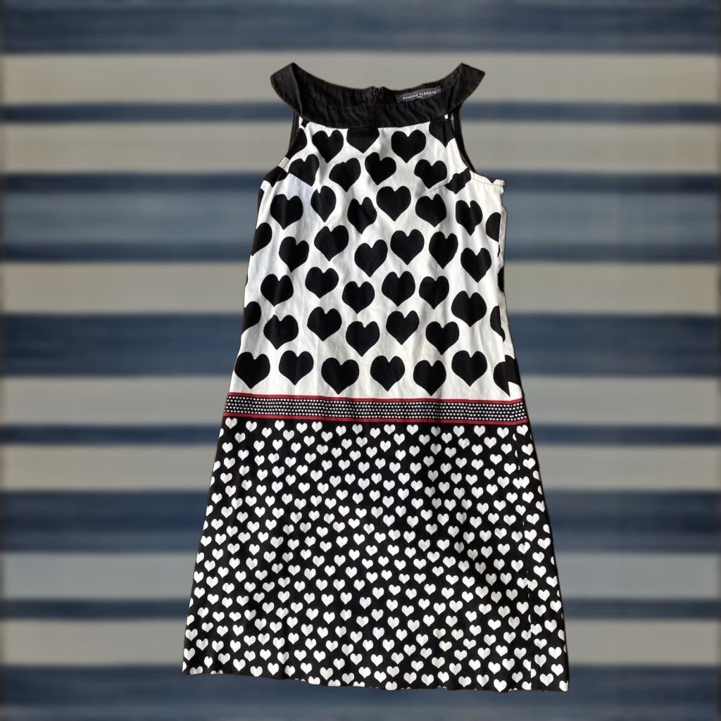 Sandro Sandro Ferrone Heart Dress Women’s 40 Sleeveless Multicolor Cotton Pockets Mini Casual Summer 40 Womens Size S / US 4 / IT 40 - 1 Thumbnail