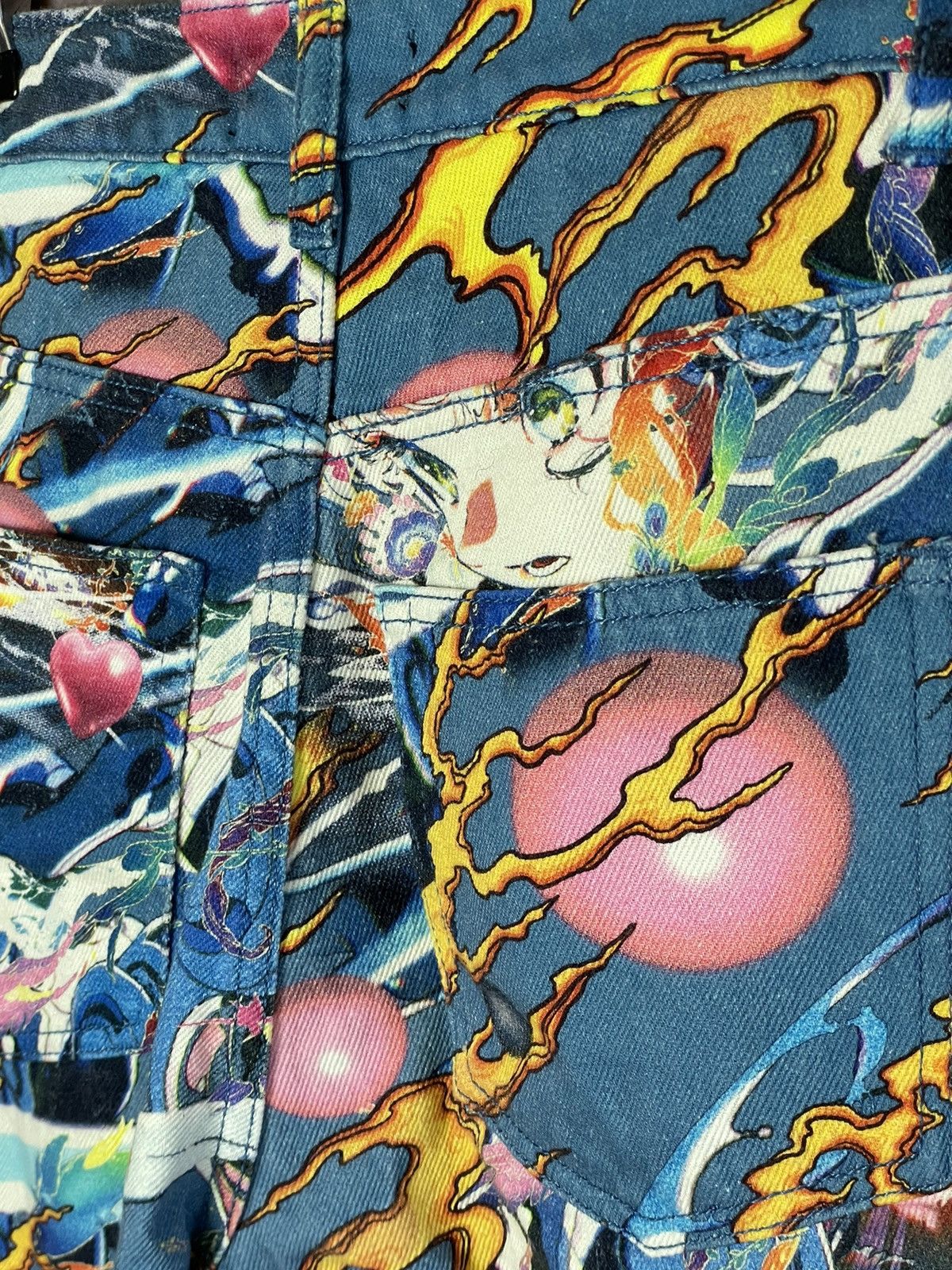 Anime × Japanese Brand Crazy Japanese Brand Anime Overprint Jeans Y2K Size 28" / US 6 / IT 42 - 13 Thumbnail