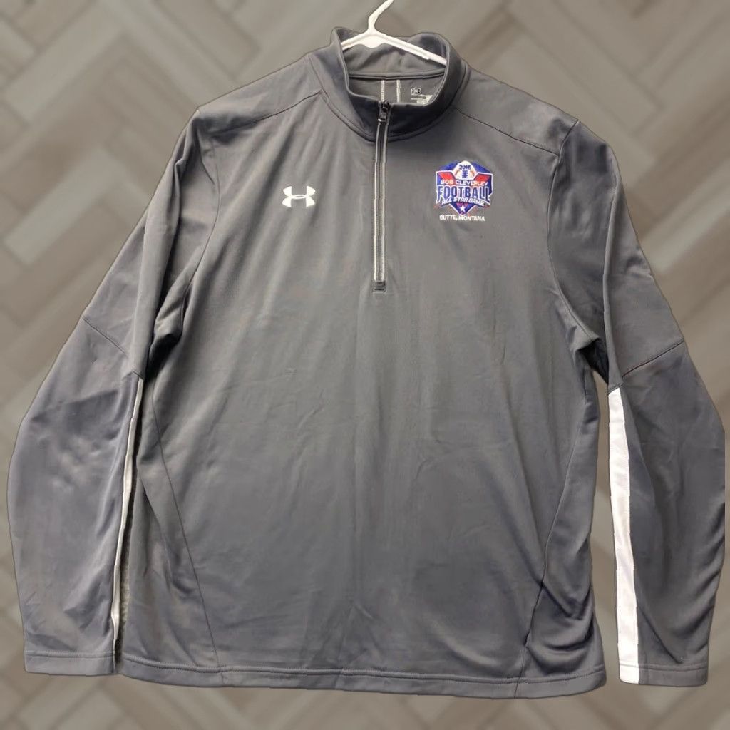 Under Armour Under Armour Shirt Mens Large Gray 1/4 Zip Mock Neck Pullover Activewear 98-30 Size US L / EU 52-54 / 3 - 1 Thumbnail