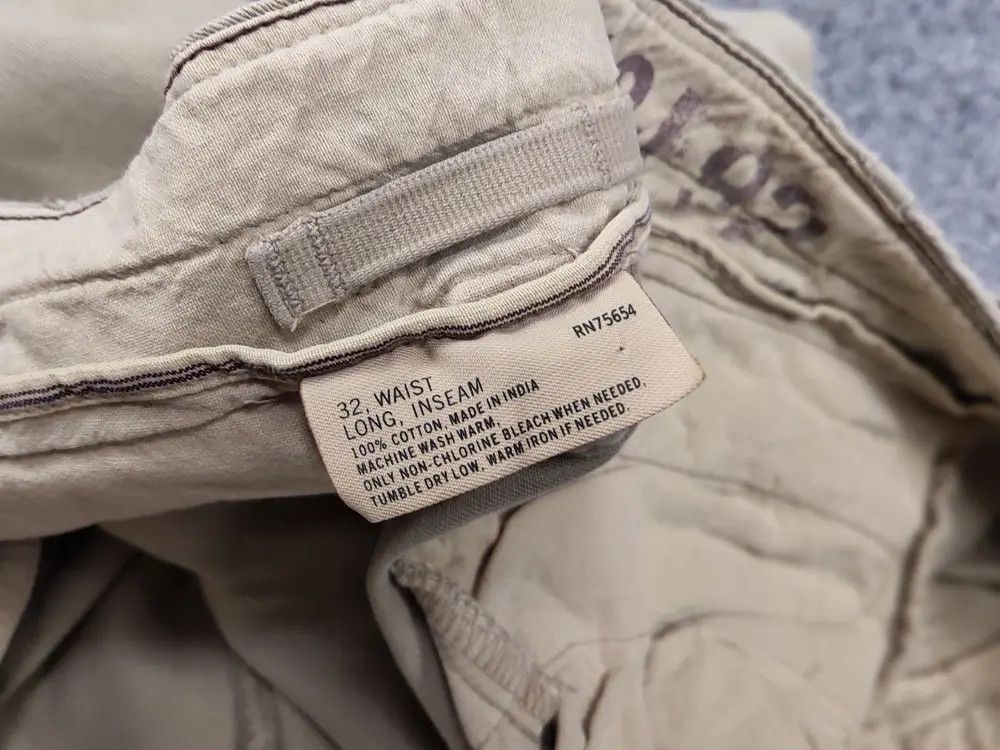 Japanese Brand Vintage 90's Japanese Baggy cargo Beige cotton Pants Hype Size US 34 / EU 50 - 9 Thumbnail