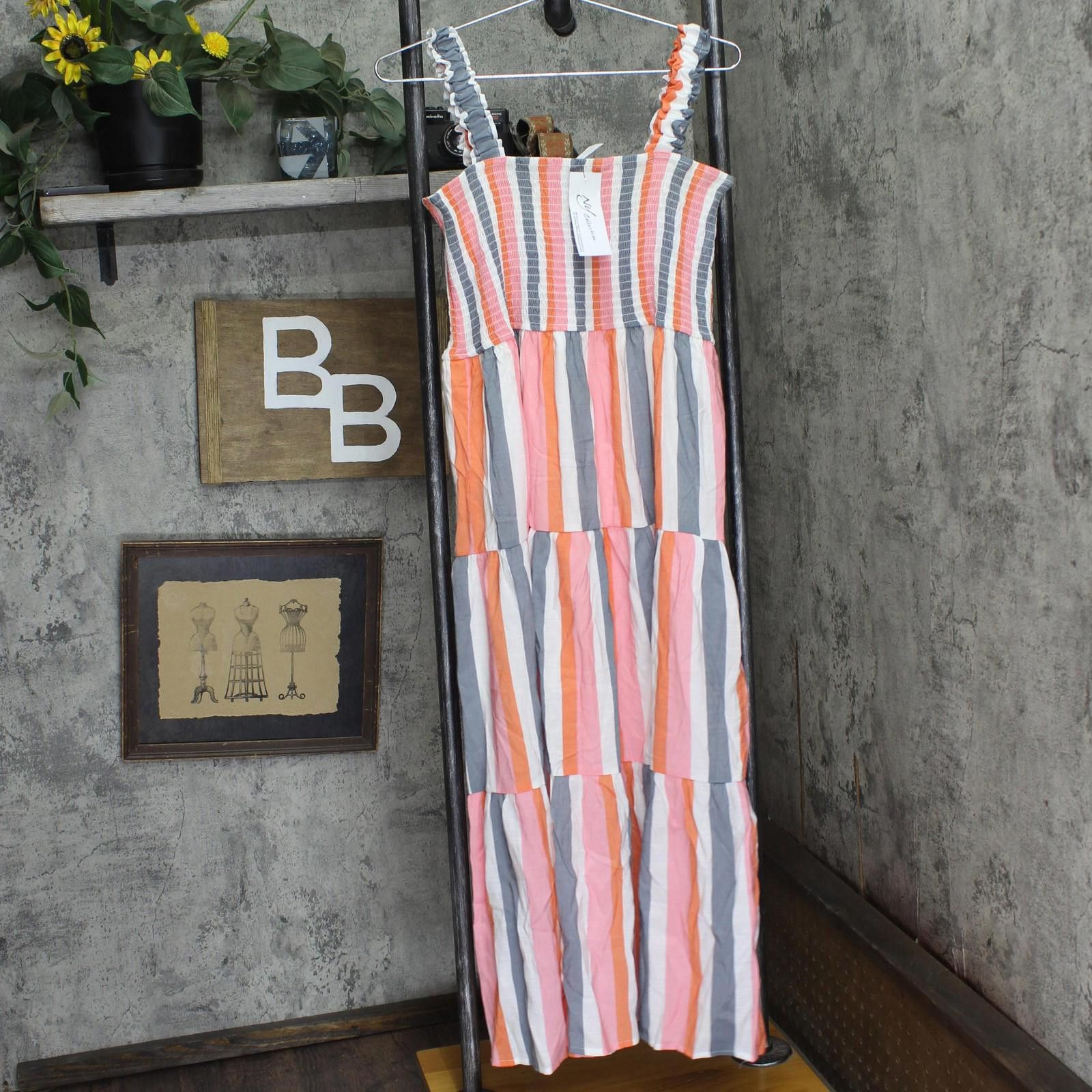 Other Nwt Ny Collection With Bodice Peach Pink Stripe Multi Pxl Size XL / US 12-14 / IT 48-50 - 1 Thumbnail