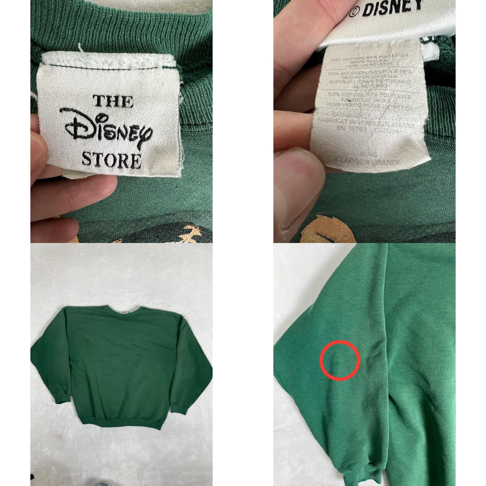 Disney VINTAGE Disney Store Tigger Sweatshirt Mens XL Green Crewneck Fleece 90s USA Size US XL / EU 56 / 4 - 8 Thumbnail