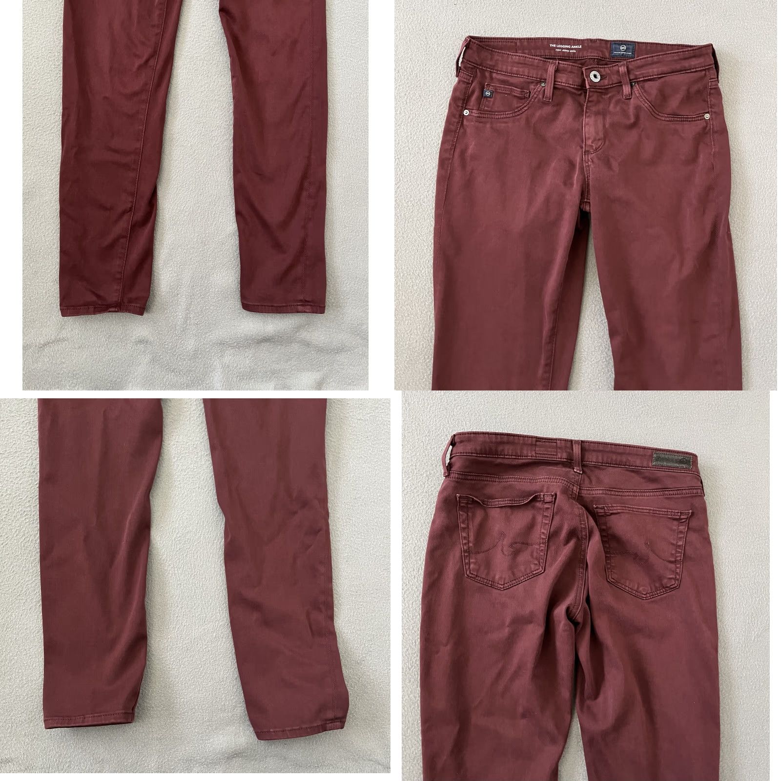 Vintage VINTAGE Adriano Goldschmied The Legging Ankle Super Skinny Women Pants 27R Maroon Size 27" / US 4 / IT 40 - 8 Thumbnail