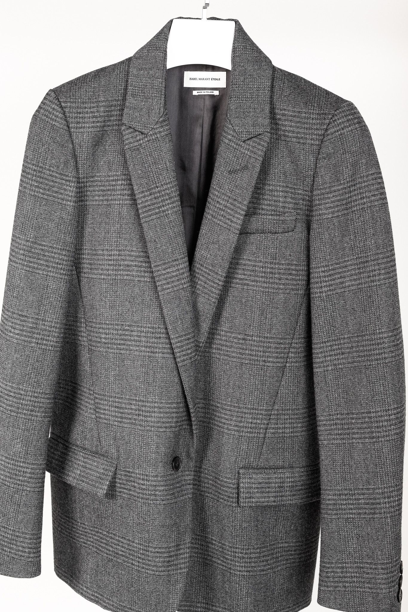 Isabel Marant Etoile Isabel Marant Etoile Grey Plaid Wool-Blend Blazer Size XS / US 0-2 / IT 36-38 - 3 Thumbnail