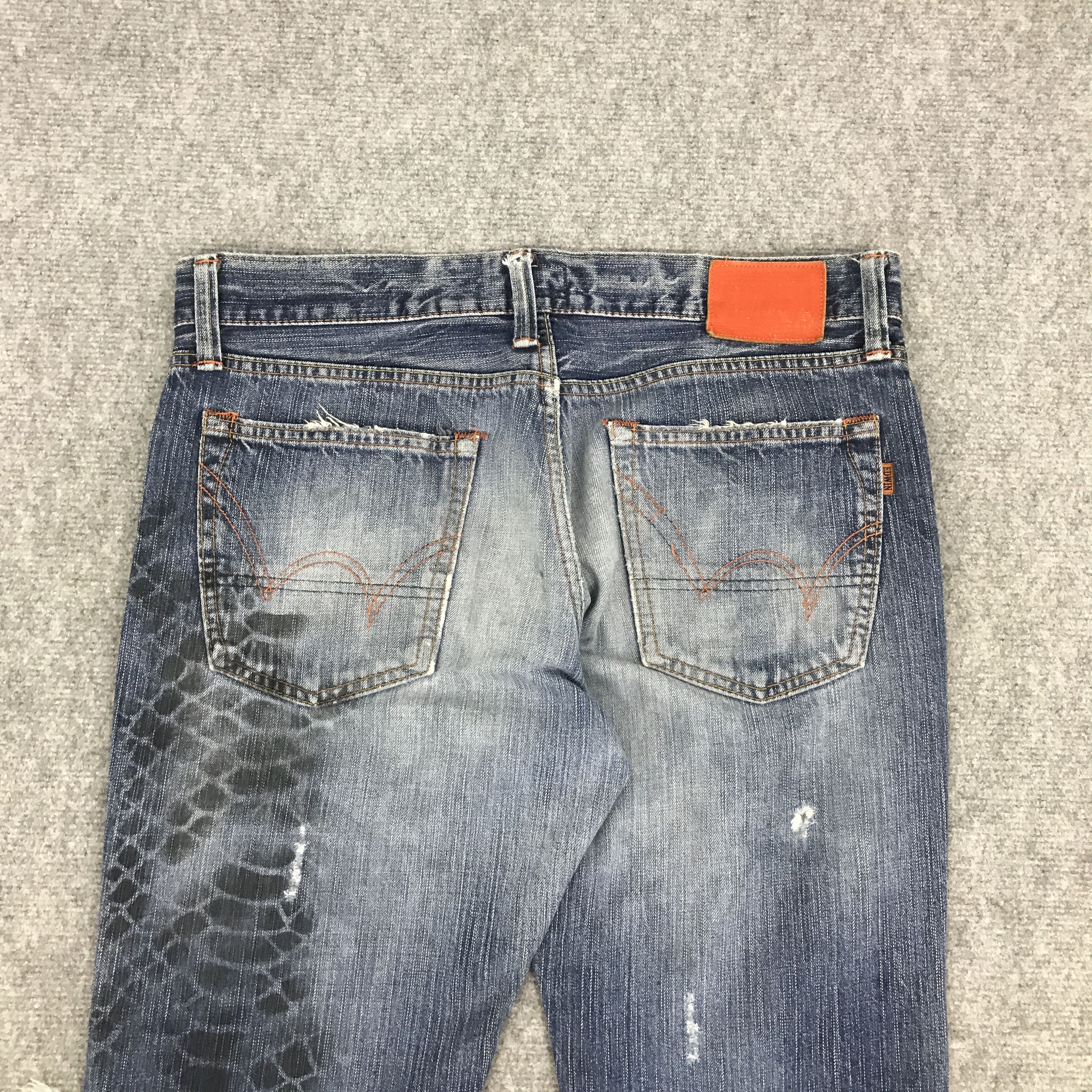Edwin FLARE SNAKE DESIGN EDWIN DISTRESSED PATCHWORK BOOTCUT PANTS Size US 32 / EU 48 - 5 Thumbnail