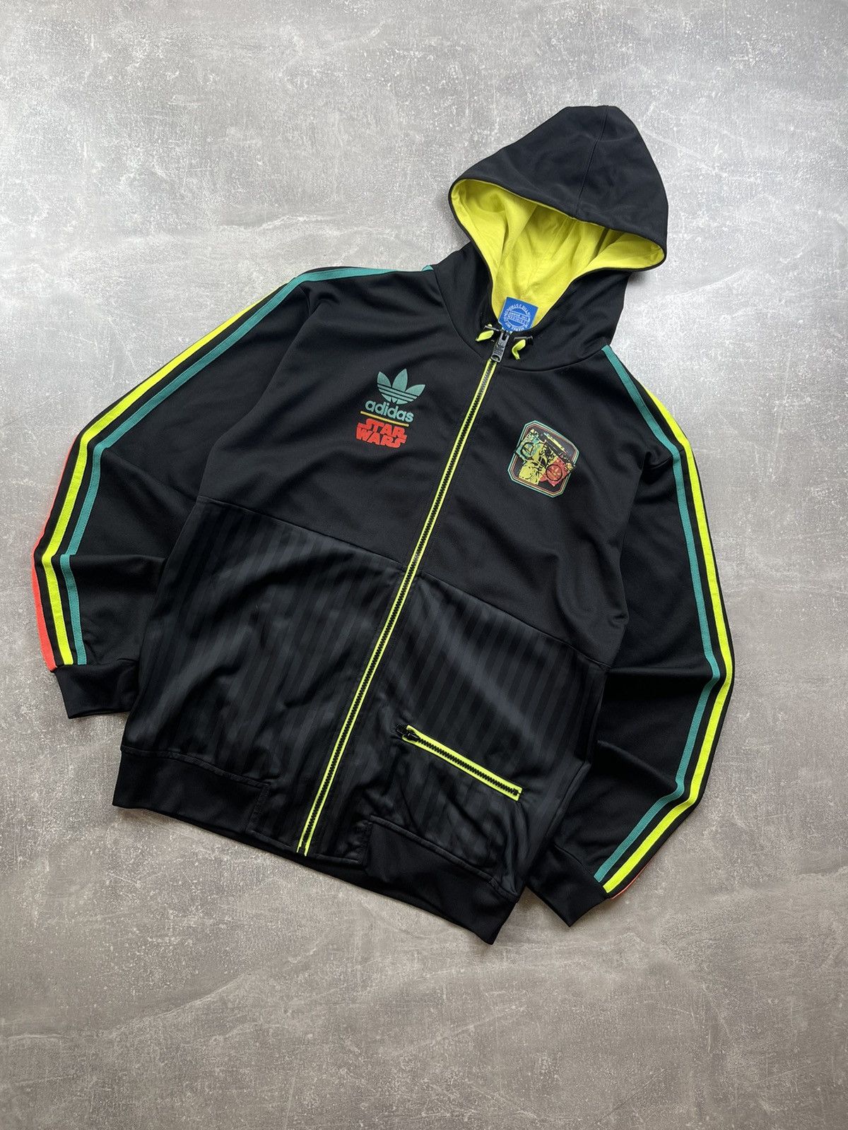 Adidas × Star Wars Adidas Star Wars Boba Fett Track Jacket Rare Rasta Stripes Size US L / EU 52-54 / 3 - 1 Thumbnail